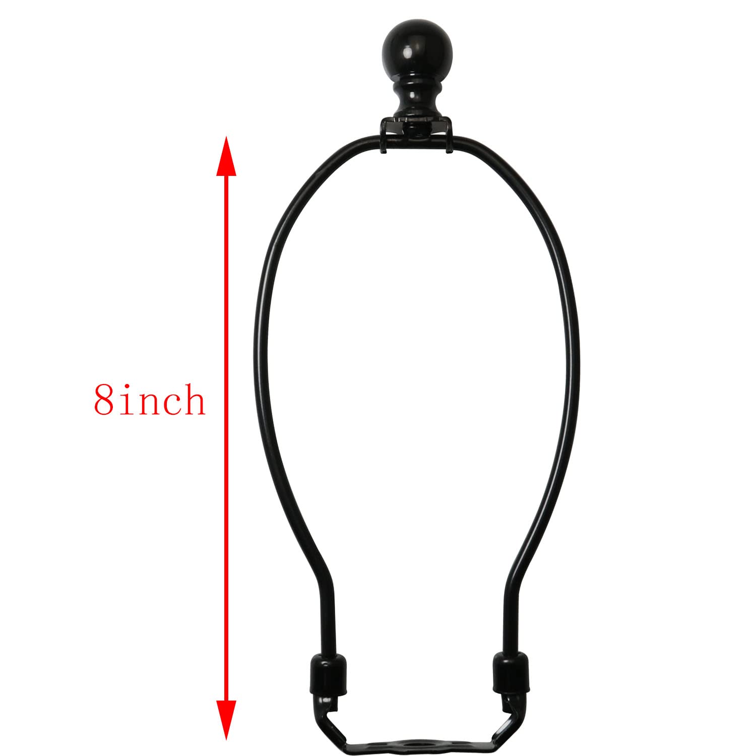 8 Inch Lamp Harp Holder with 1-1/2 Inch Oil Rubbed Black Steel Ball Knob Finial - Universal Lamp Shade Accessory for Table Lamps, Floor Lamps, and Home Decor - Perfect for Living Room, Bedroom, and Office Lighting