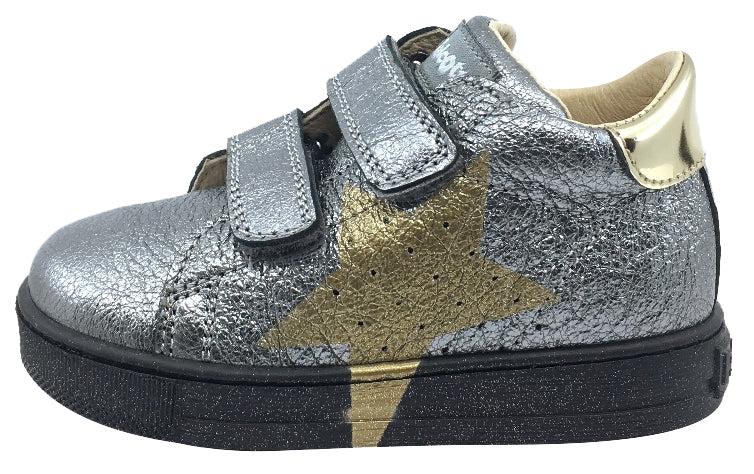 Falcotto Toddler Sneakers for Boys & Girls - Lightweight Tennis Shoes with Non-Slip Sole, Silver (Acciaio 0q02) | Perfect for Playground, Preschool & Everyday Wear