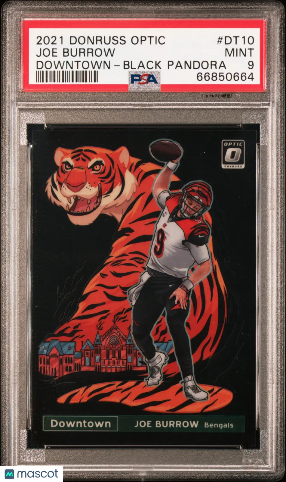 2021 Panini Donruss Optic Downtown Joe Burrow Black Pandora PSA 9 11/25 #DT 10 - Rare Football Trading Card for Collectors & Sports Fans - Perfect for Display, Investment & Memorabilia Collections