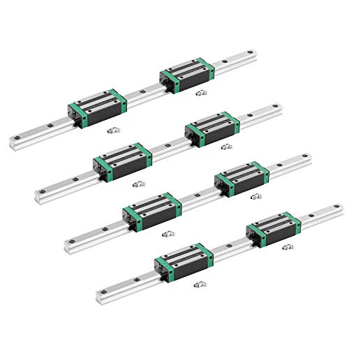 Mssoomm 20mm HGH20 CNC Square Linear Guide Rail Kit - 4Pcs 32.28 inch (820mm) Rails + 8Pcs HGH20-HA Carriage Sliders - High Precision Linear Motion System for 3D Printers, CNC Machines, and DIY Projects