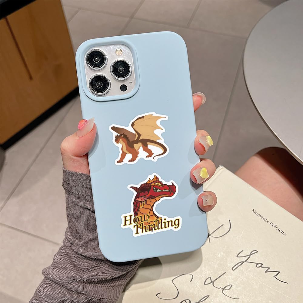 50pcs Wings of Fire Waterproof Vinyl Stickers - Durable Decals for Water Bottles, Laptops, Skateboards, Luggage & More - Perfect Gift for Teens, Girls & Kids - Great for School, Travel & DIY Projects