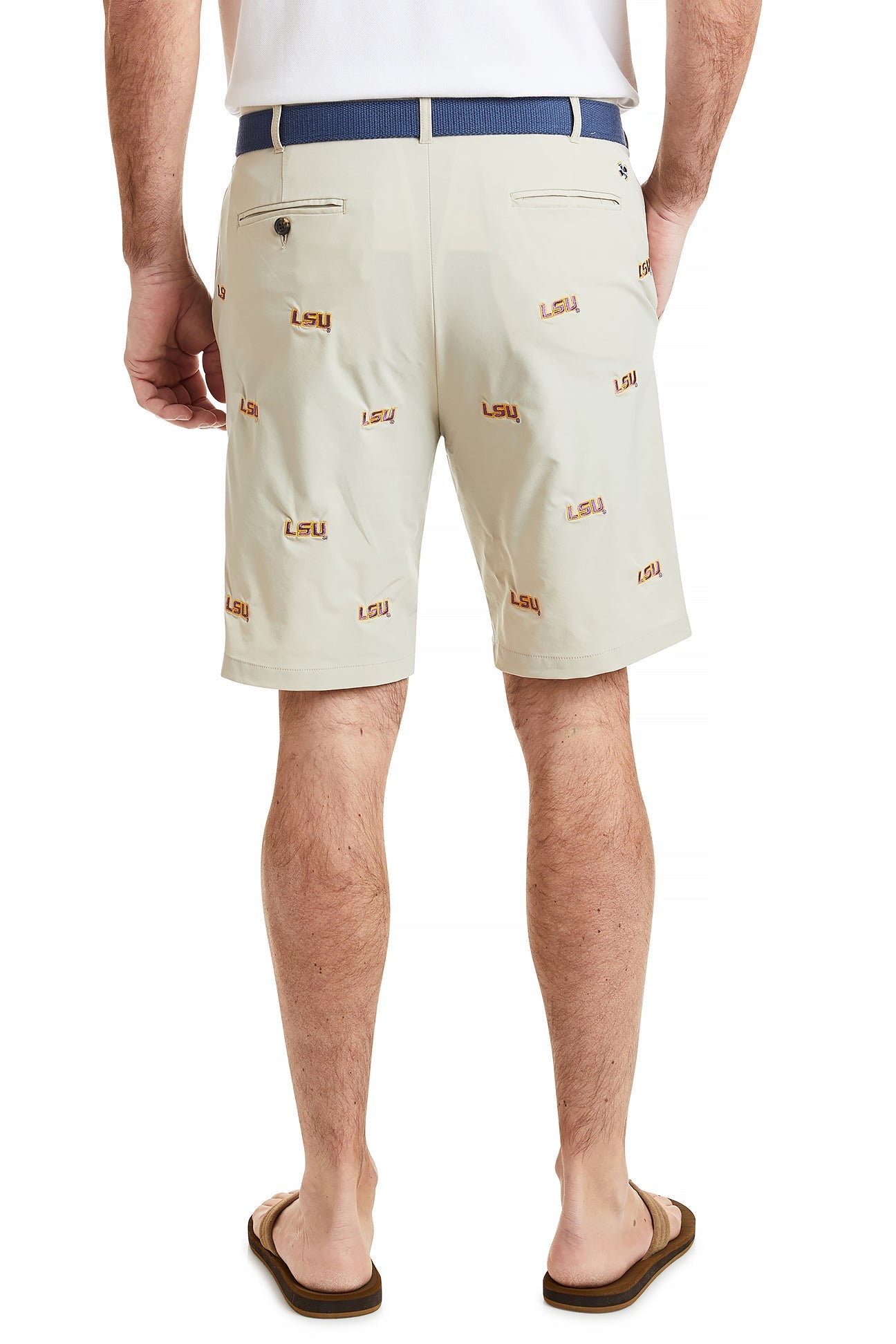 LSU Collegiate ACKformance Performance Shorts for Men - Comfortable Khaki Athletic Shorts for Running, Gym & Casual Wear