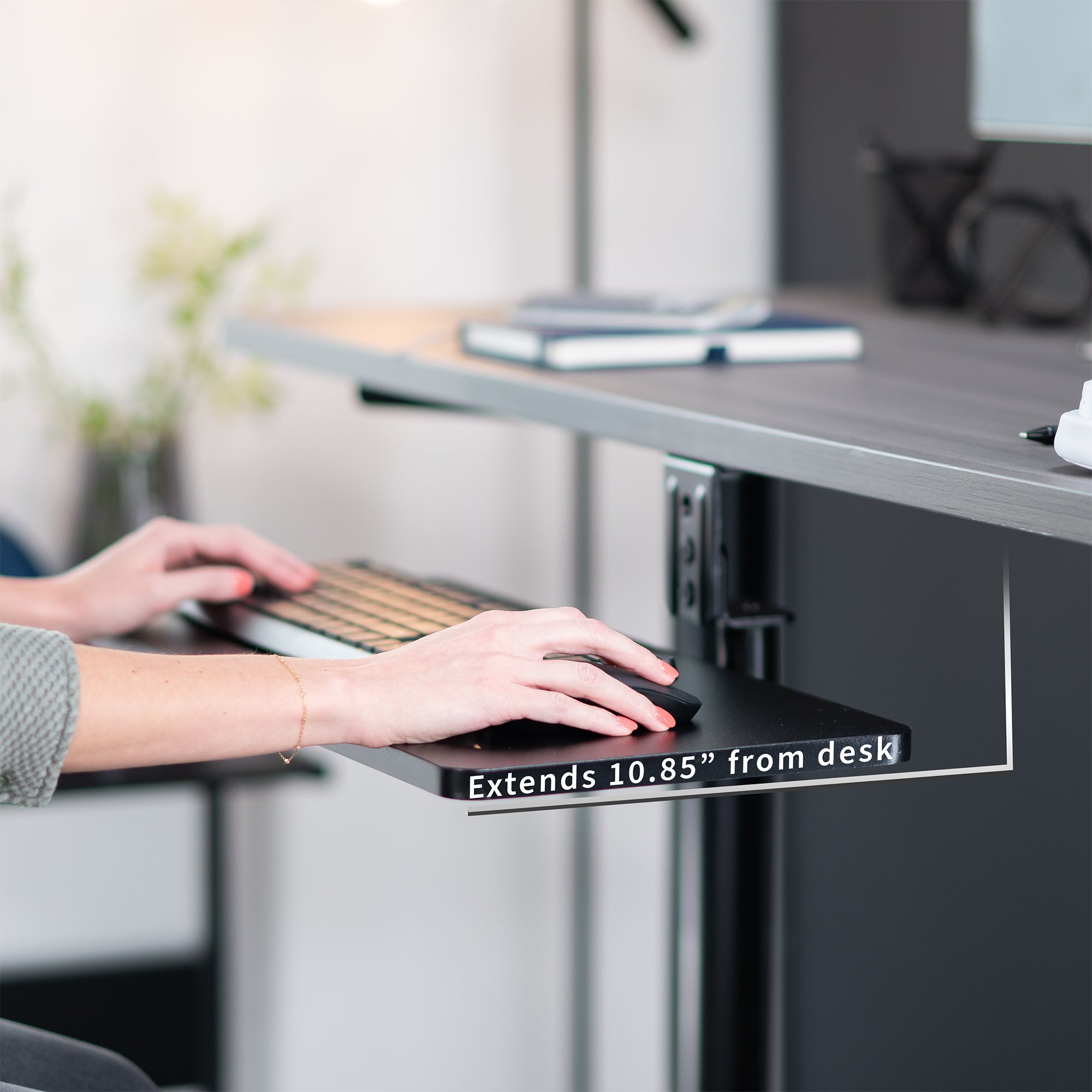 Ergonomic Under Desk Rotating Keyboard Tray - Adjustable & Space-Saving Computer Accessory for Home Office, Gaming, and Workstation Setup