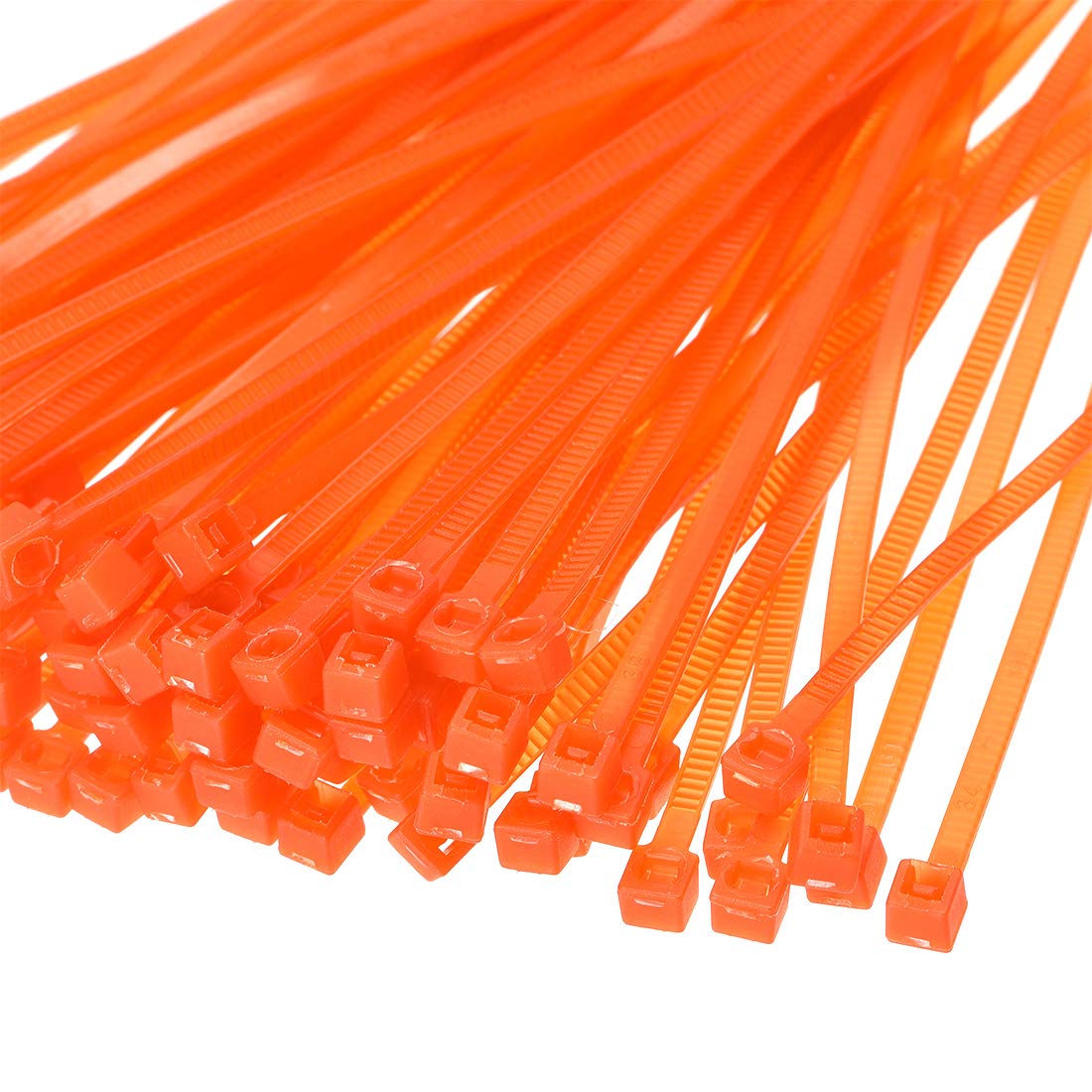 uxcell 4 Inch Nylon Self-Locking Cable Ties - 0.09 Inch Width, Orange (500 Pack) - Perfect for Home Organization, Electronics, DIY Projects & Outdoor Use