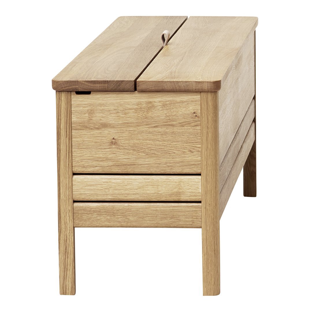 A Line Storage Bench - Stylish Entryway Bench with Hidden Storage for Shoes & Coats | Perfect for Hallway, Bedroom, or Mudroom Organization