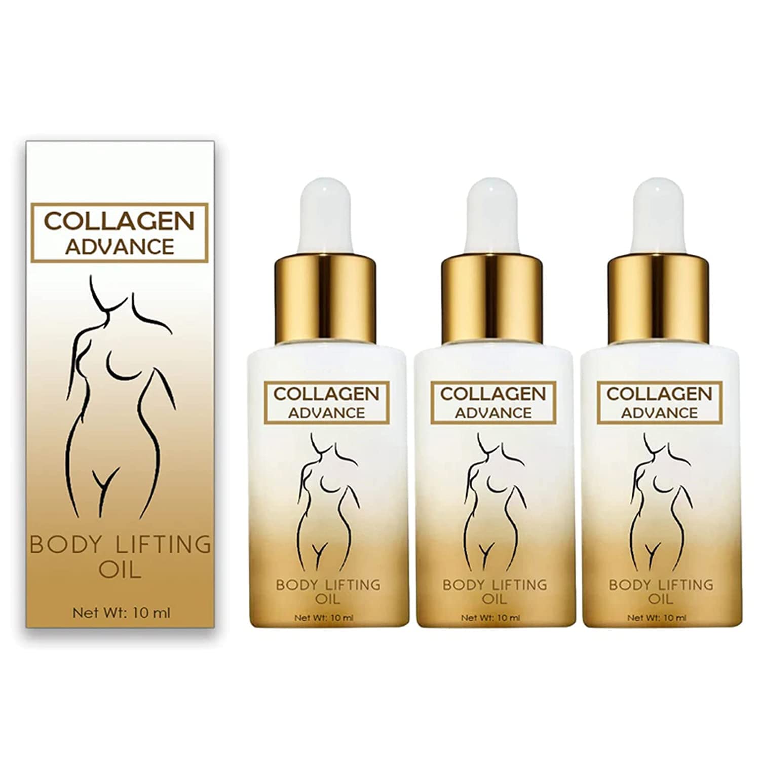 **Advanced Collagen Lifting Body Oil for Firm & Tight Skin – 10ml (3-Pack) | Anti-Aging, Moisturizing & Skin Rejuvenation | Perfect for Post-Workout, Massage & Daily Skincare Routine**