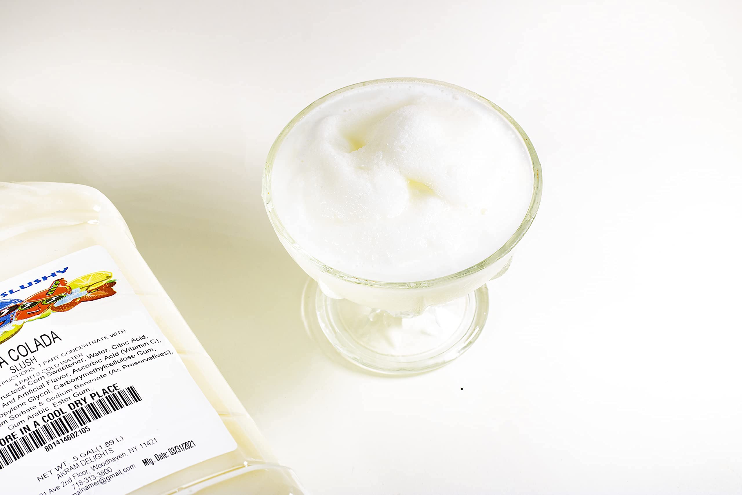 Arctic Slushy Frozen Slushie Syrup Mix - New York Style Pina Colada Flavor for Ice Drink Machines & Blenders - Half-Gallon Makes 40 Cups - Perfect for DIY, Commercial Use, Parties & Summer Refreshments