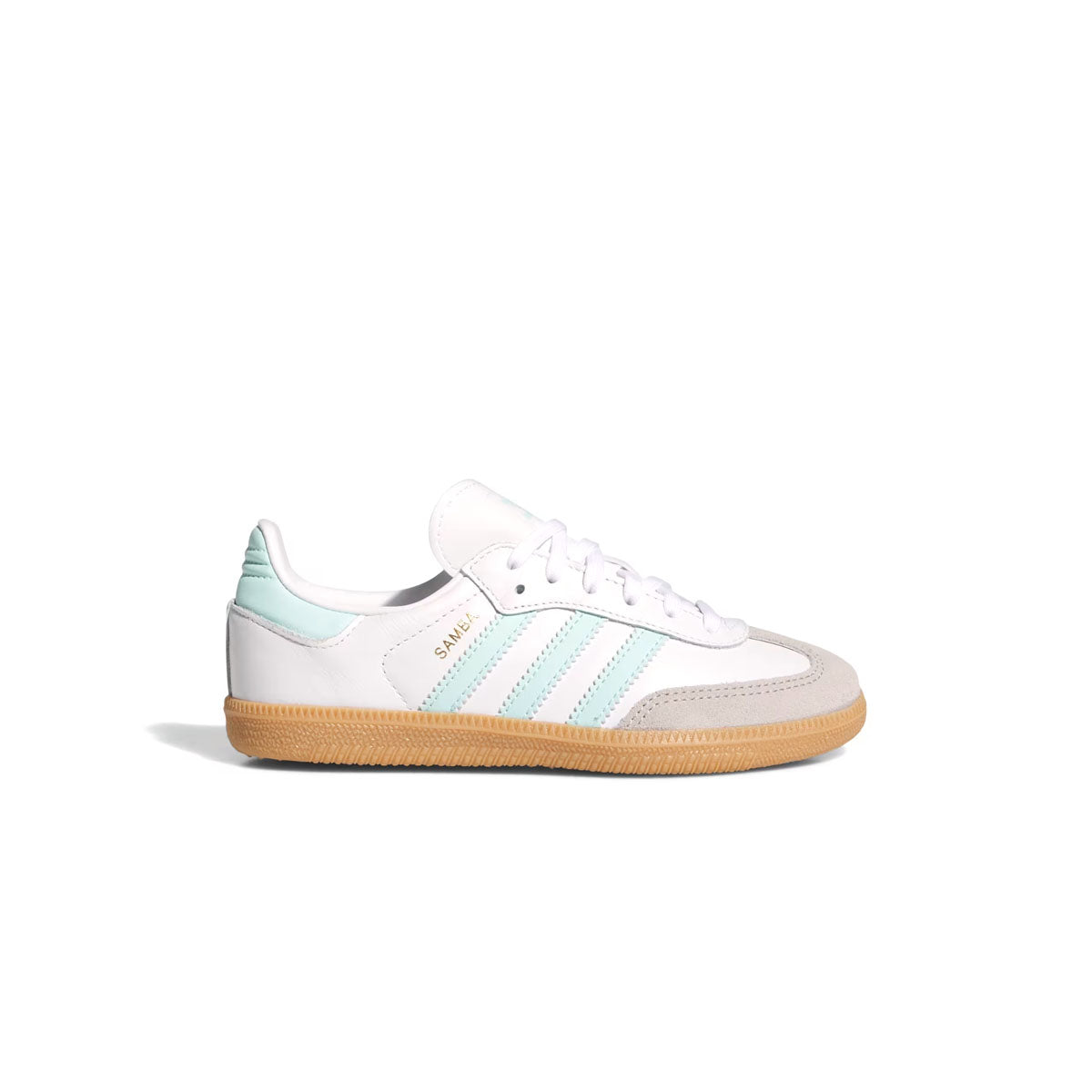 Kids' Samba OG Sneakers - Cloud White & Semi Flash Aqua Colorway | Comfortable Athletic Shoes for Boys & Girls | Perfect for School, Sports & Casual Wear