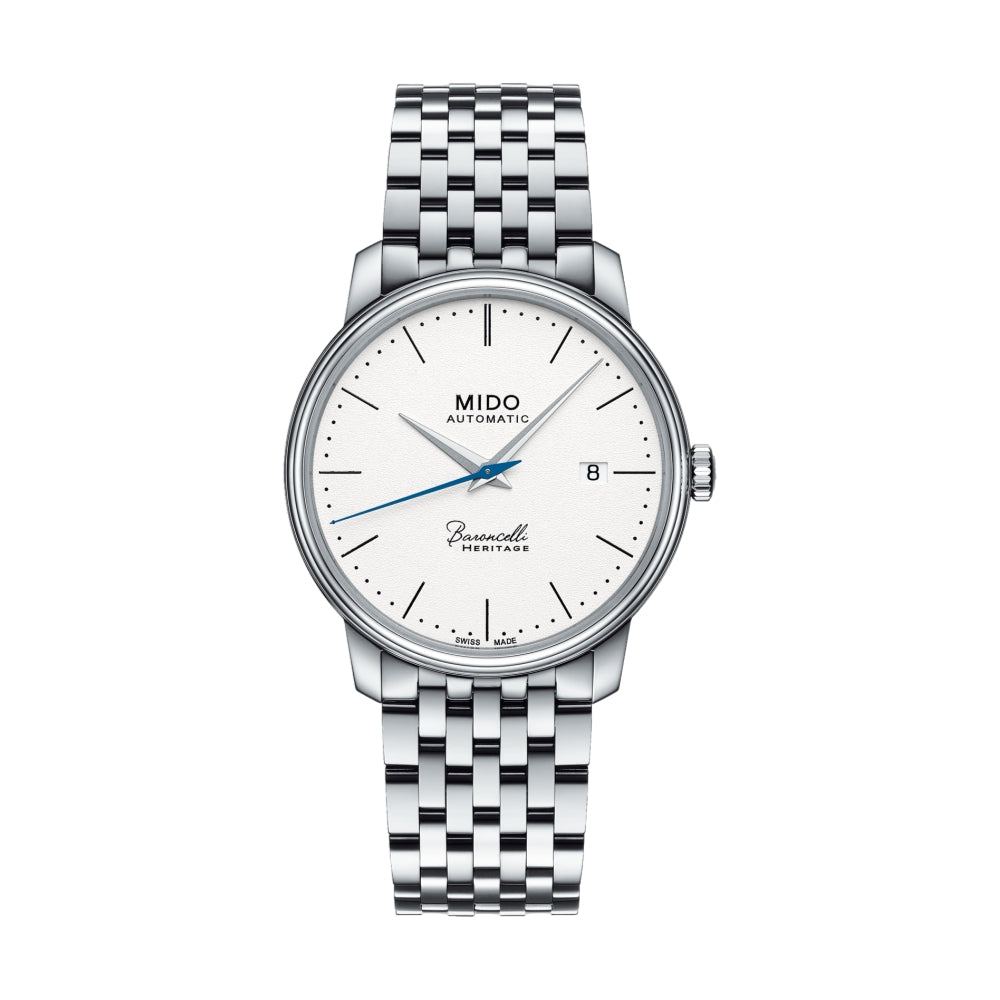 Baroncelli Heritage Men's White Dress Watch - Elegant Timepiece for Formal Events & Business Occasions