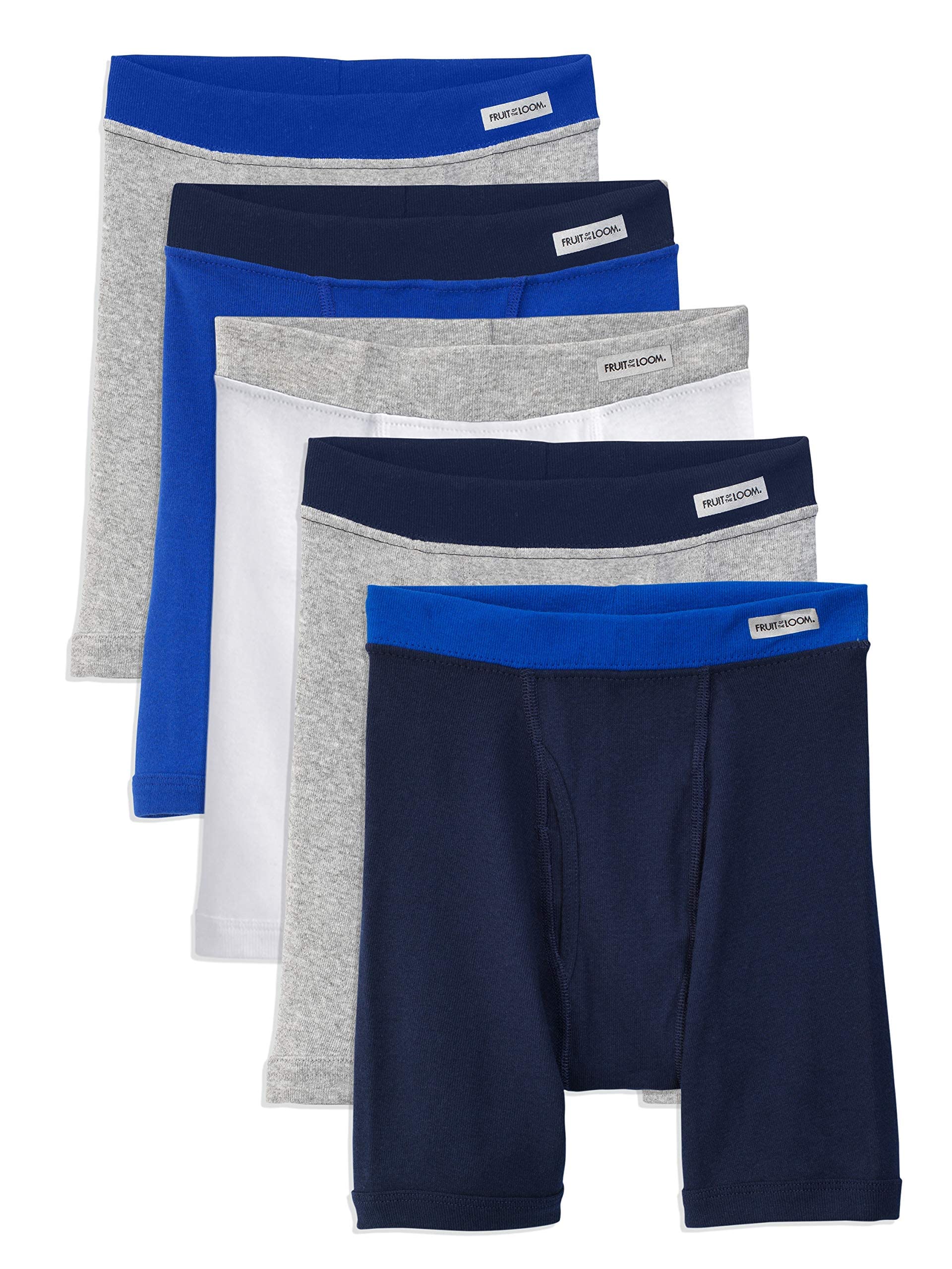 Fruit of the Loom Boys' 5-Pack Cotton Boxer Briefs with Assorted Prints | Soft & Breathable Underwear for Kids | Perfect for School, Sports & Everyday Comfort
