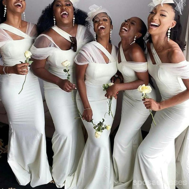 Elegant Mermaid Off-The-Shoulder Long Bridesmaid Dresses for Weddings, Prom & Formal Events - Style WG901