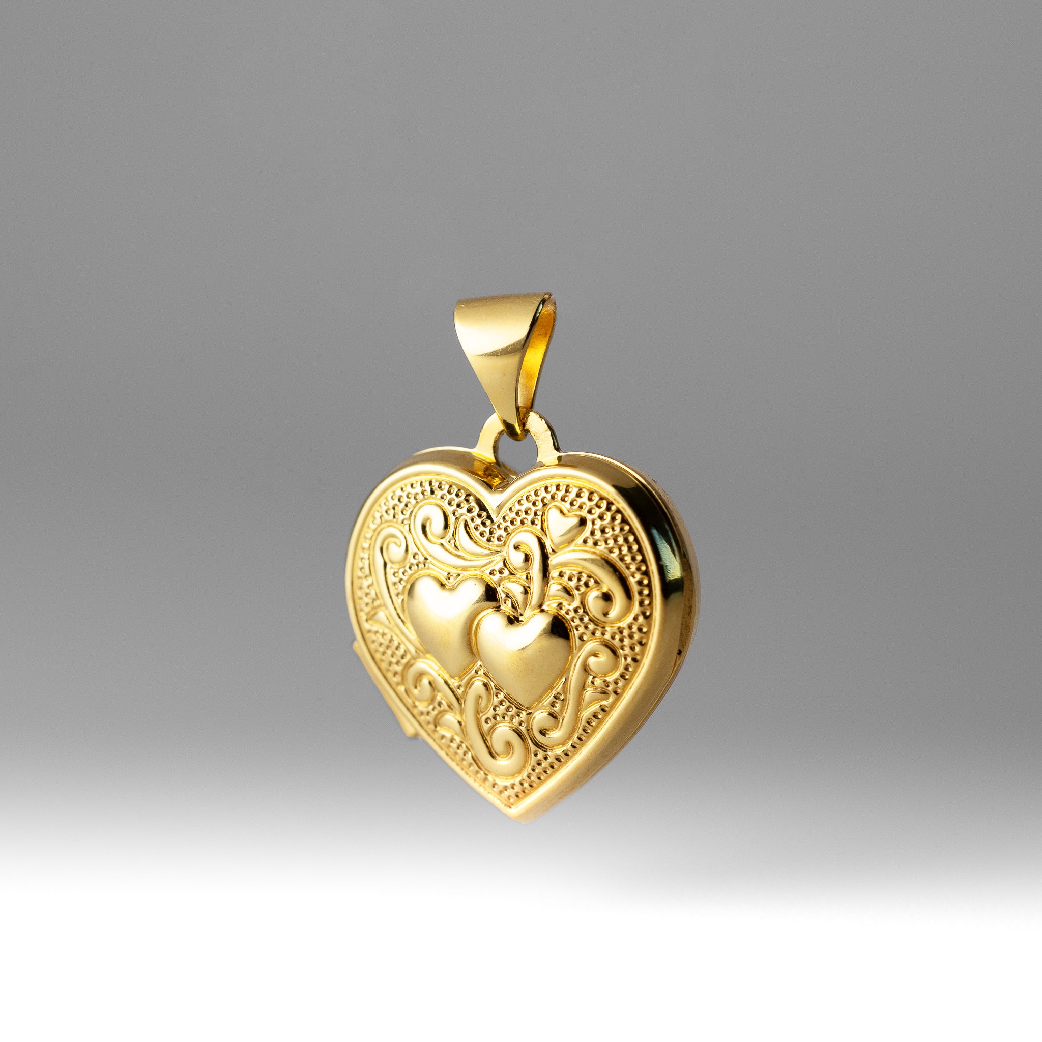 Gold Double Heart Locket Pendant Necklace - XL202 Model | Romantic Gift for Her, Anniversary & Valentine's Day Jewelry