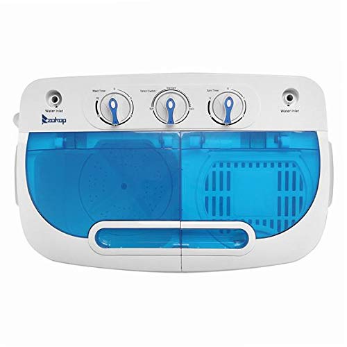 ZOKOP XPB46-RS4 13Lbs Semi-Automatic Twin Tub Washing Machine - Compact Portable Laundry Washer for Apartments, Dorms, RVs (White & Blue) | Perfect for Small Spaces & Travel Use