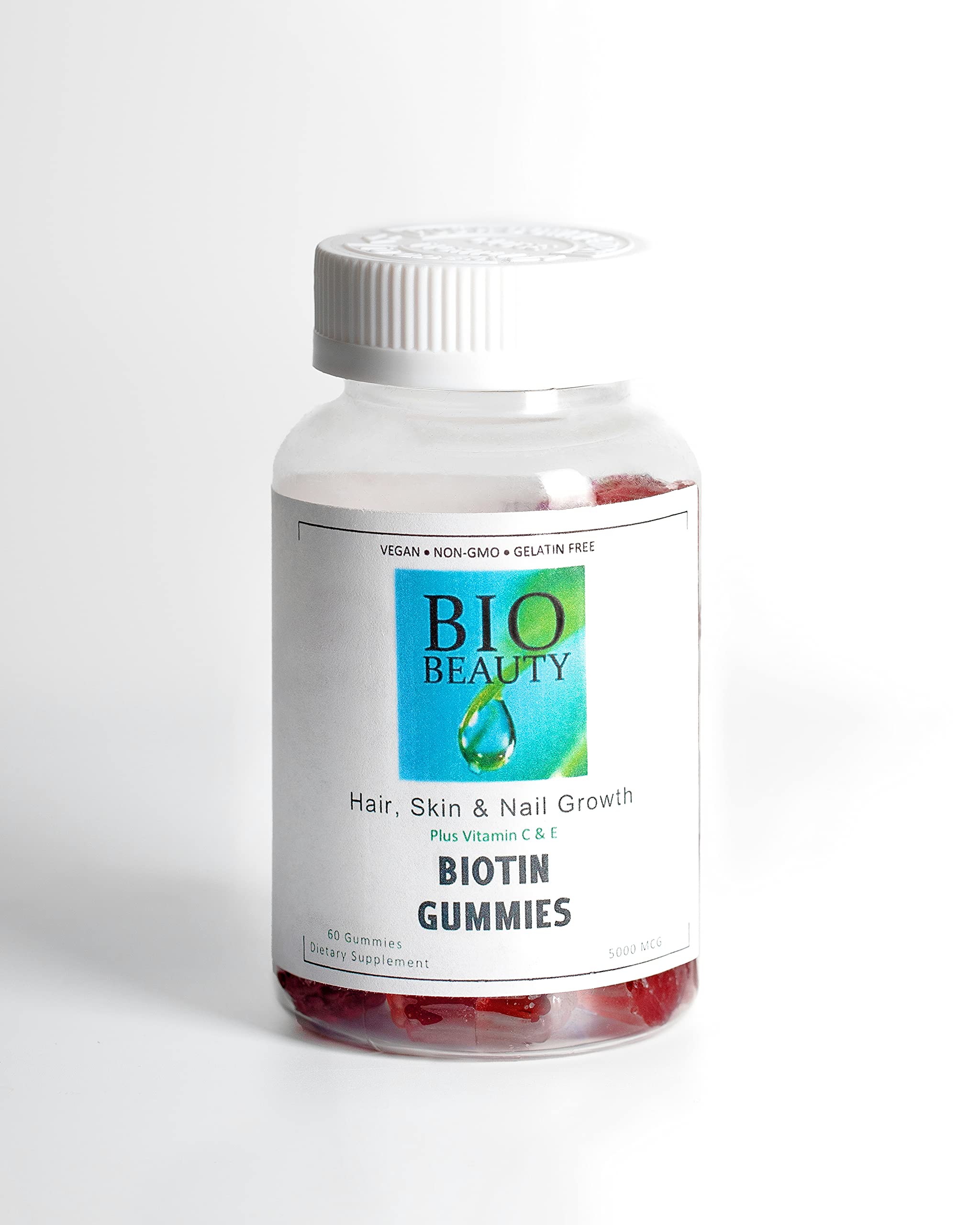 Best Vegan Biotin Gummy Vitamins for Hair Growth - Small Bite-Sized Supplement for Women & Men - Perfect for Daily Hair, Skin & Nail Care Routine