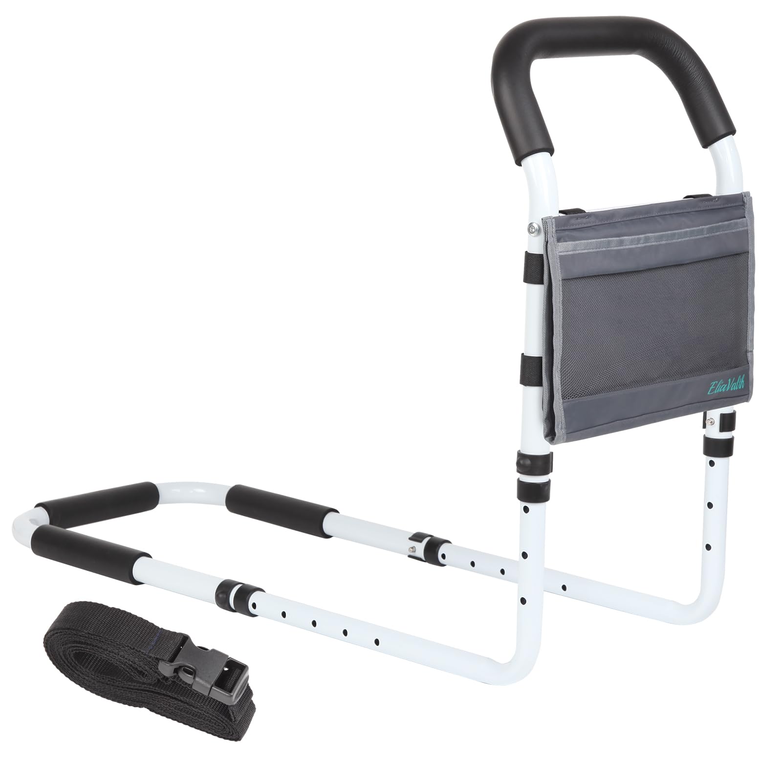 Adjustable Bed Rails for Elderly with Storage Pocket - Queen/King/Twin Size - Home Safety & Mobility Aid