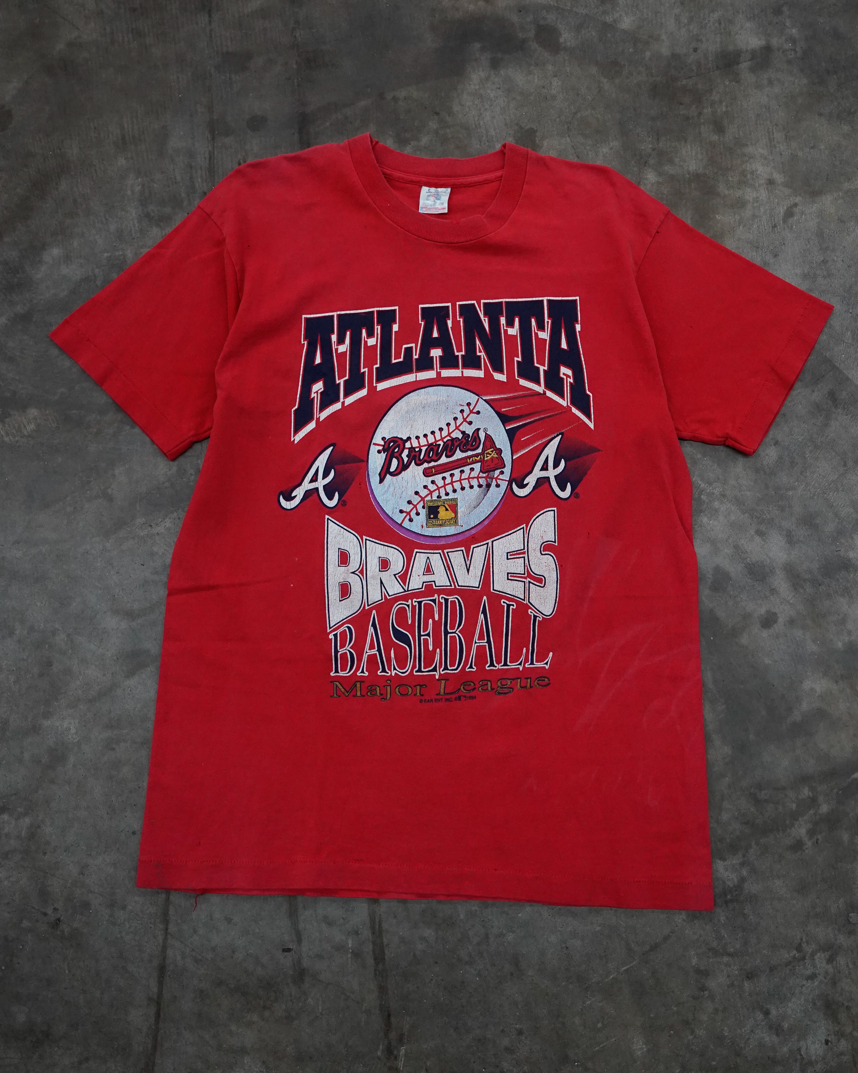 Atlanta Braves 1994 125th Anniversary Commemorative T-Shirt - Large Size - Vintage Baseball Fan Apparel for Games & Casual Wear