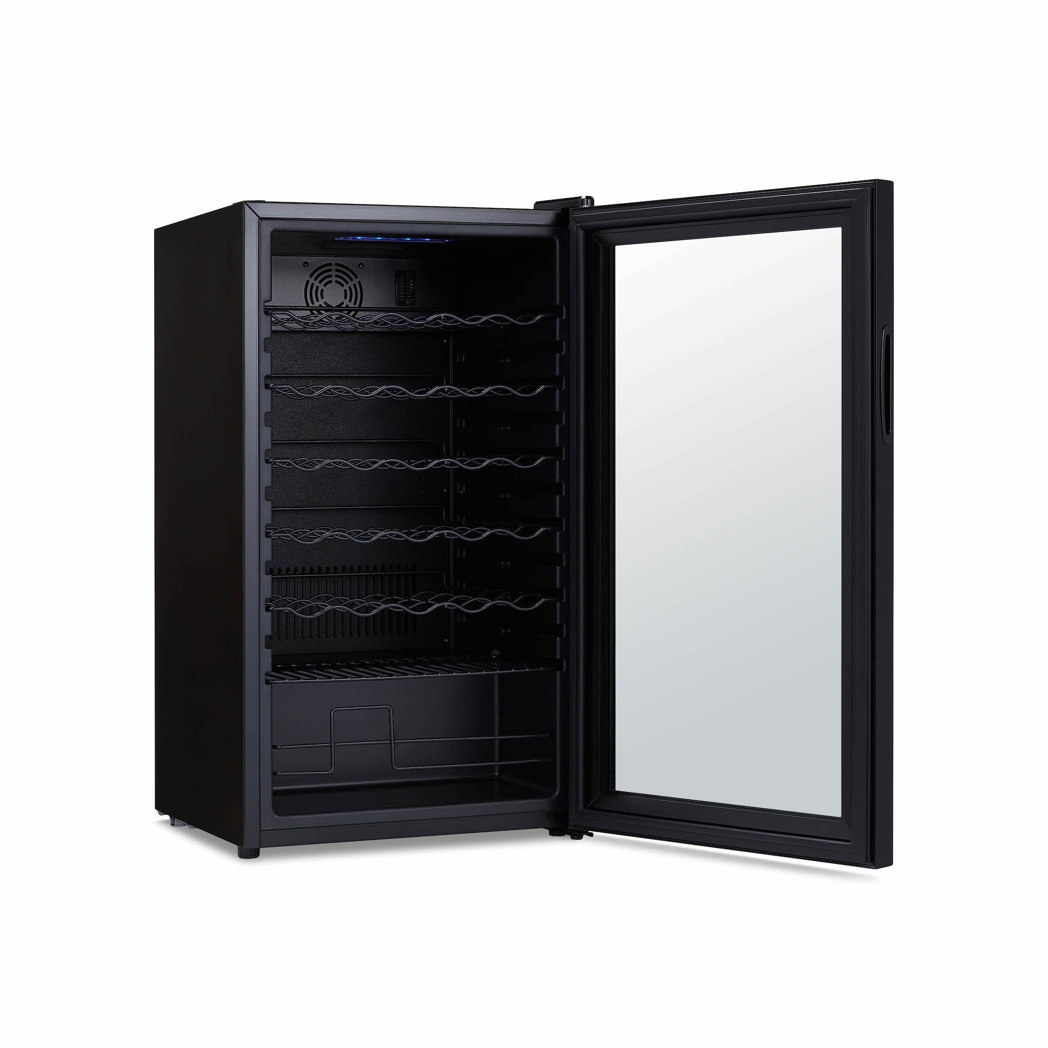 Newair® 34 Bottle 18.7 Cu. Ft. Black Freestanding Wine Cooler Refrigerator - Perfect for Home Bars, Restaurants, and Wine Cellars