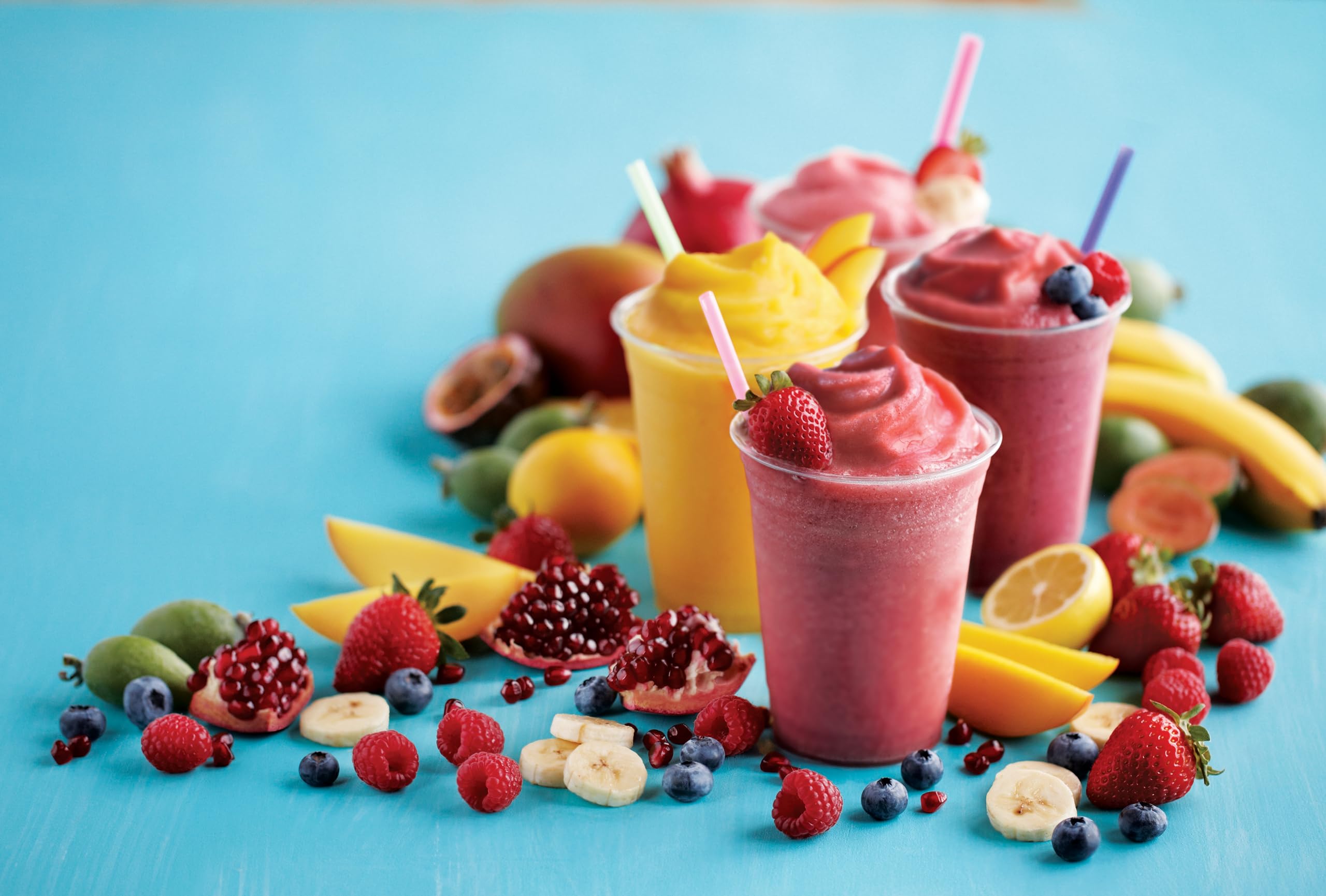 Torani Real Fruit Smoothie Mix, Raspberry Flavor, 64 oz - Perfect for Smoothies, Cocktails, Desserts & Healthy Snacks