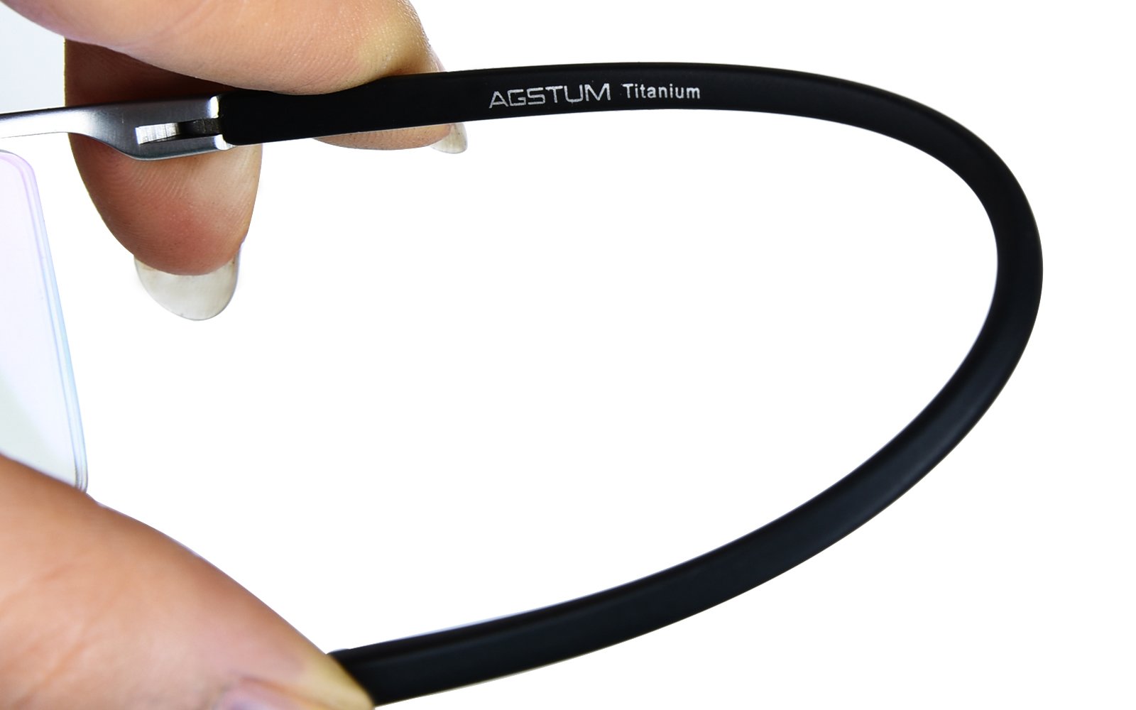 Agstum Blue Light Blocking Glasses Anti-Fatigue - Titanium Half Rimless Computer Glasses for Office Work & Screen Time | Reduce Eye Strain for Gaming, Reading & Digital Device Use