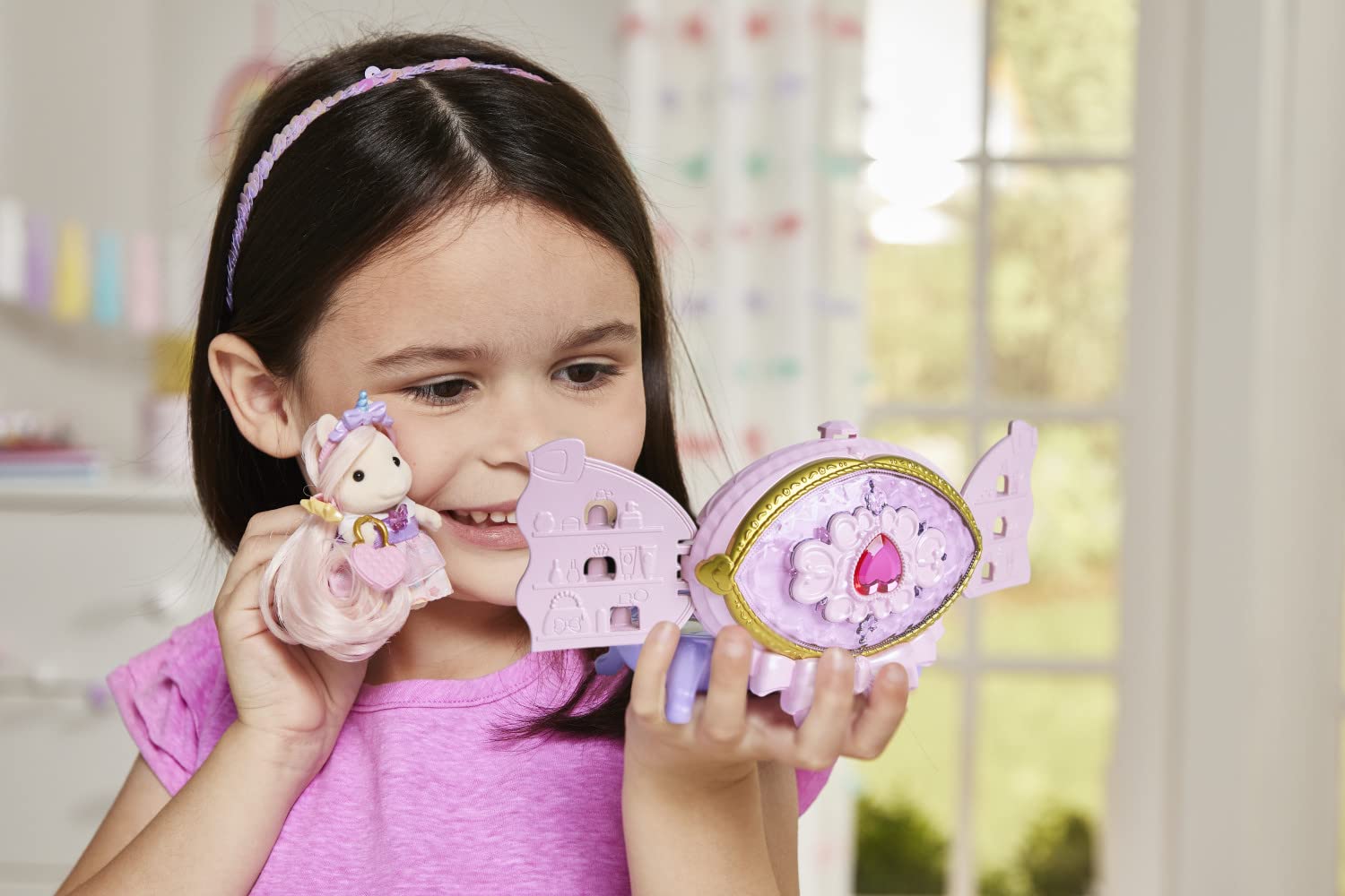 Calico Critters Pony's Vanity Dresser Set - Dollhouse Miniature Playset with Figure & Accessories for Kids | Pretend Play, Collectible Toy Gift for Girls & Boys