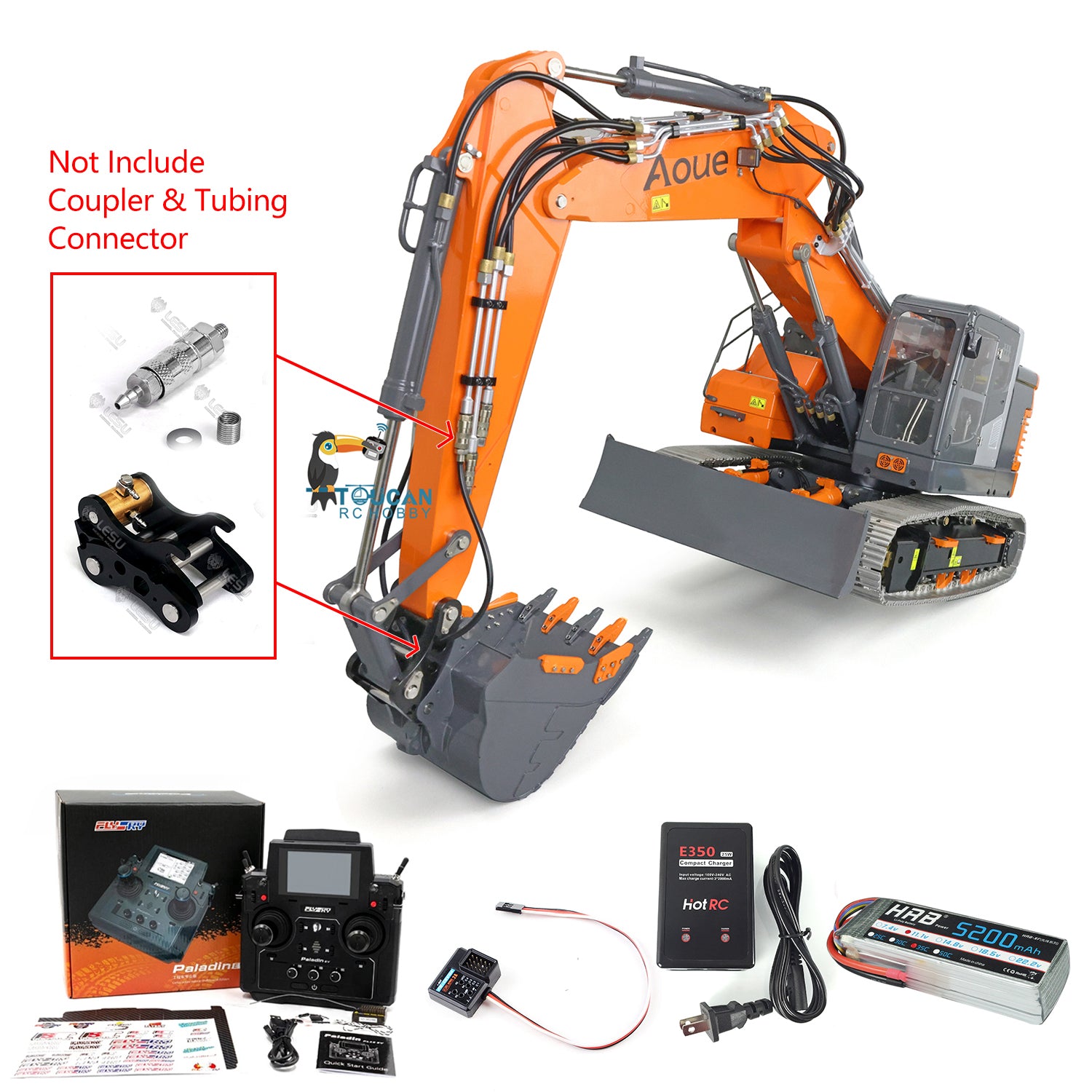 LESU 1/14 Scale Metal Hydraulic RC Excavator with 3-Section Ripper Bucket - Remote Control Construction Toy for Digging, Tree Removal & Compacting - Perfect for Kids & Adults Outdoor Play, Construction Simulation & DIY Projects
