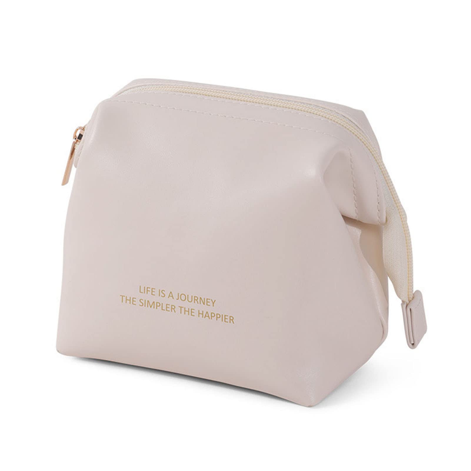 Matte Shell Shape Makeup Bag - Waterproof PU Cosmetic Organizer with Hidden Pocket for Women | Travel Essentials, Camping, Hiking & Daily Use | Perfect Gift for Her