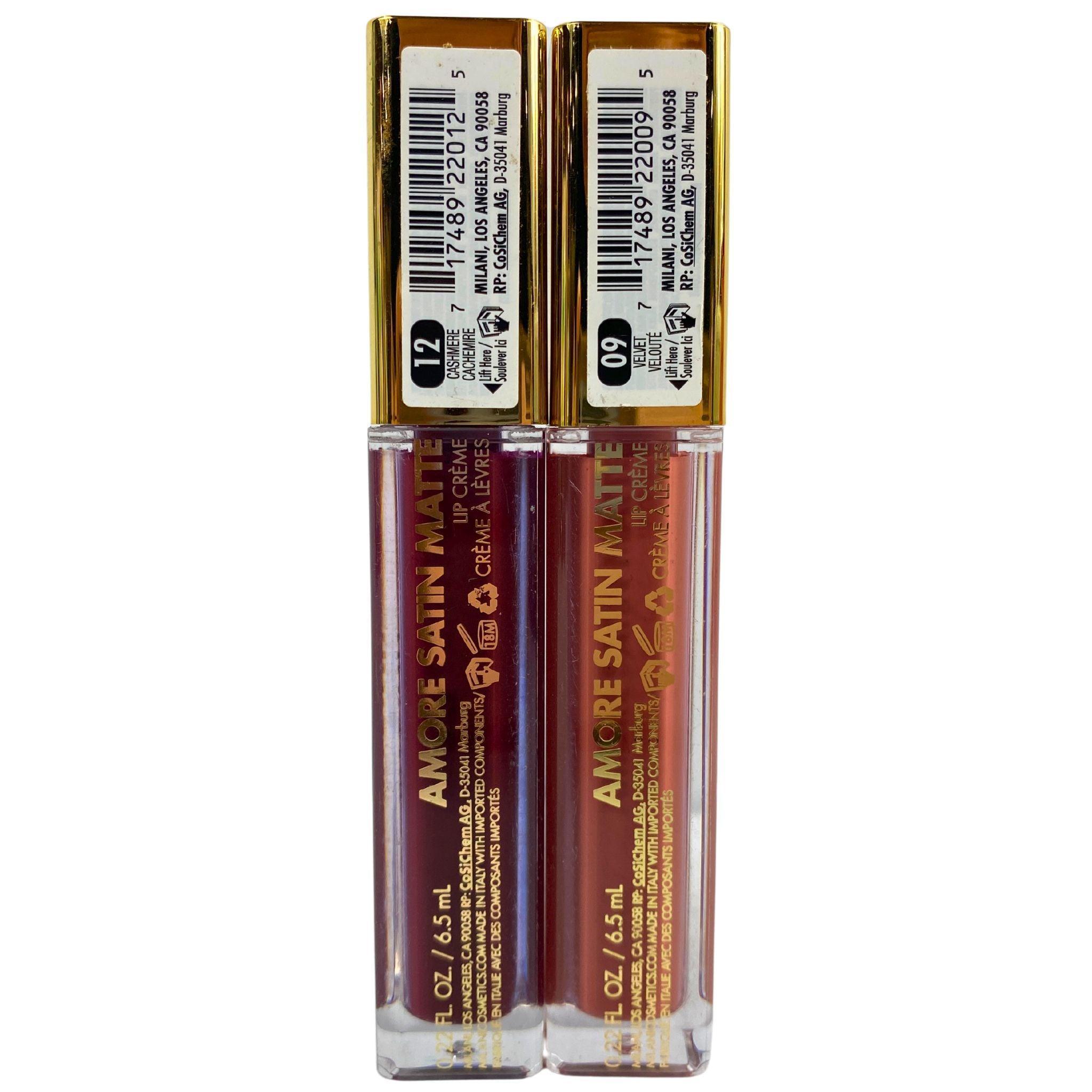 Milani Amore Satin Matte Lipstick Set - 60 Pcs (0.22OZ Each) - Cashmere & Velvet Finish - Long Lasting & Moisturizing - Perfect for Daily Wear, Parties & Special Occasions