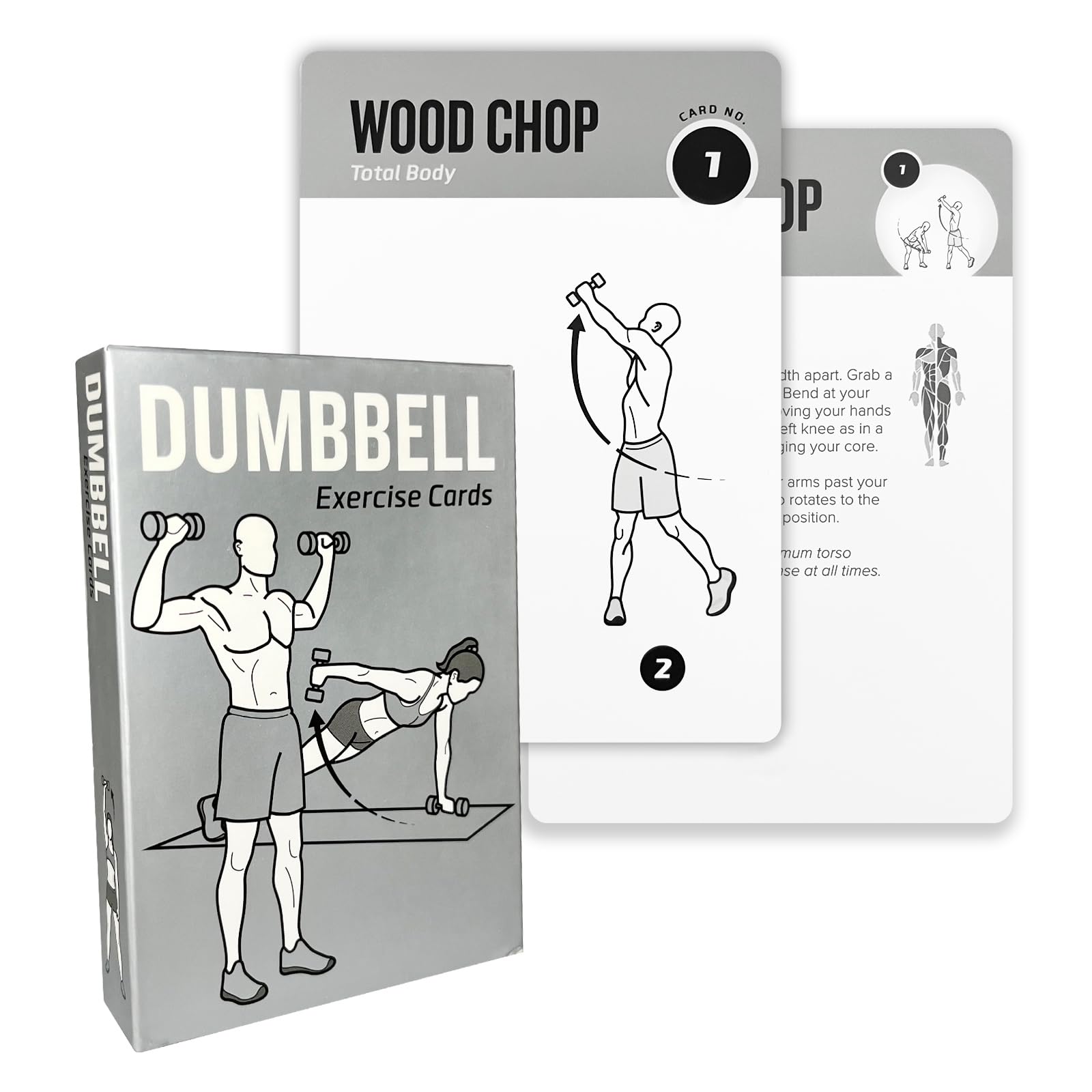 Dumbbell Workout Cards - 62 Large 5