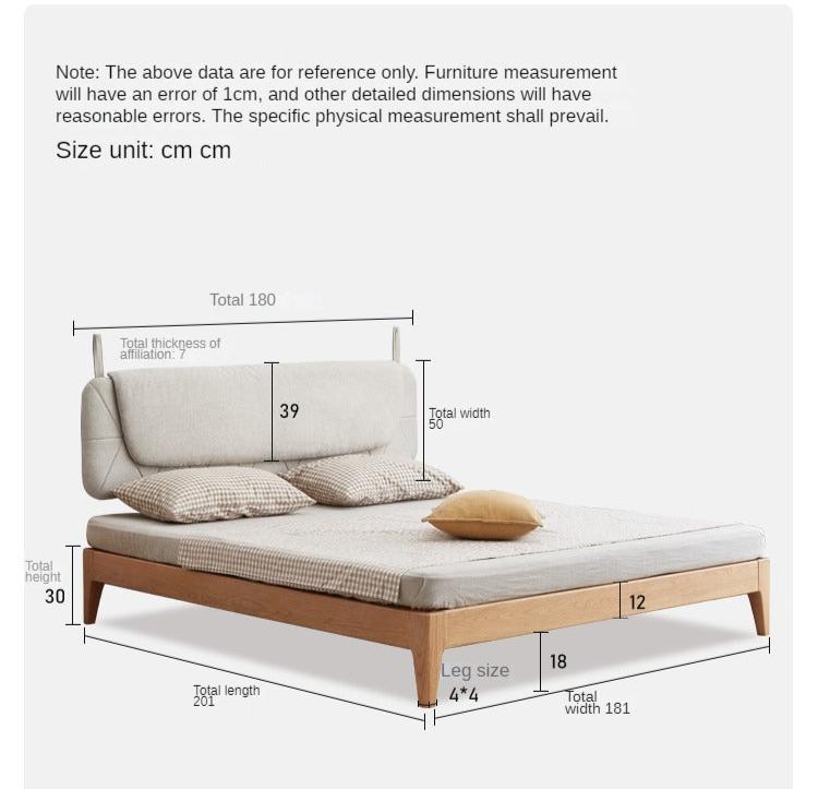 Modern Minimalist Oak Solid Wood Tatami Bed - Japanese Style Platform Bed Frame for Small Spaces, Guest Rooms & Zen Bedrooms