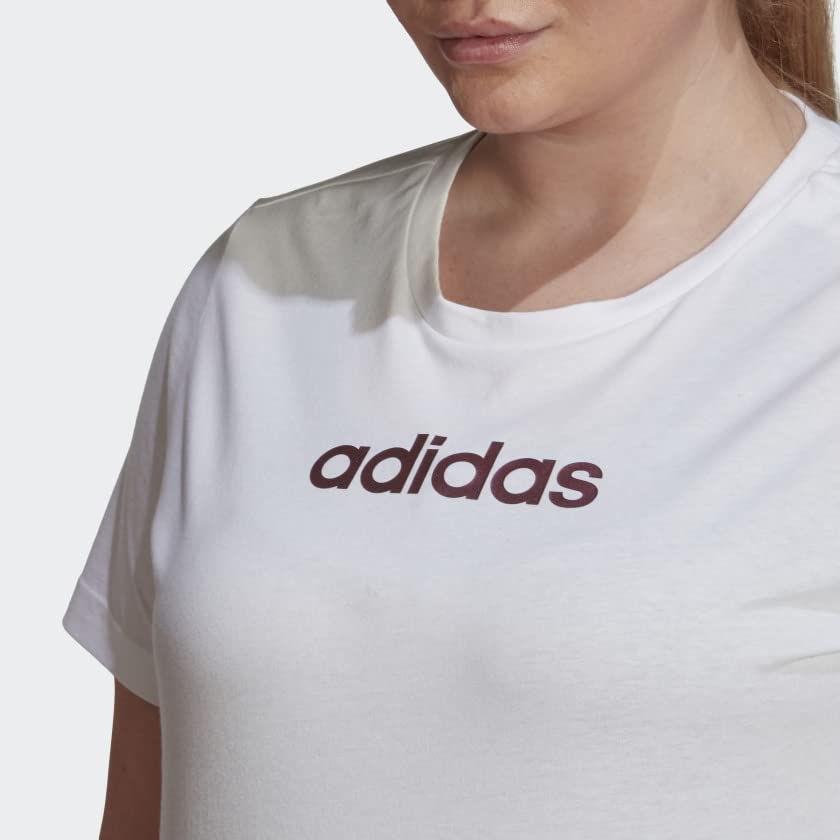 adidas Women's Essentials Classic Logo T-Shirt - Soft Cotton Casual Tee for Everyday Wear, Gym & Lounge