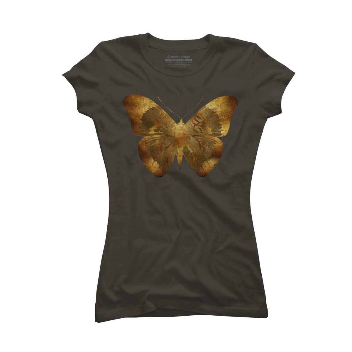 Design By Humans Junior's Iron Butterfly by Adamzworld Graphic T-Shirt for Women - Soft Cotton Tee for Casual Wear, Concerts & Everyday Outfits