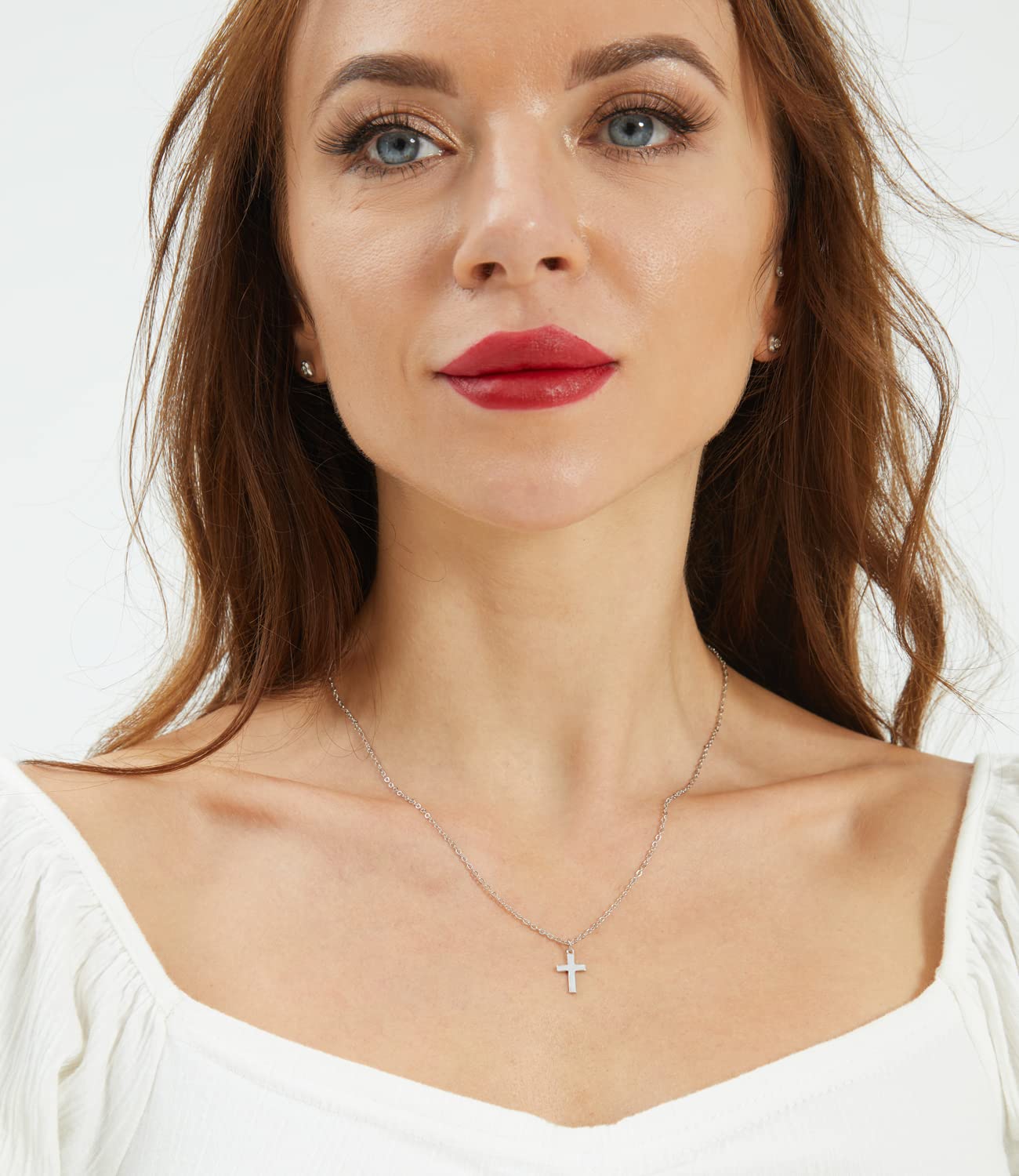Elegant Small Cross Pendant Necklace for Women - Minimalist Religious Jewelry - Perfect Mothers Day & Birthday Gift - Ideal for Church, Weddings & Everyday Wear