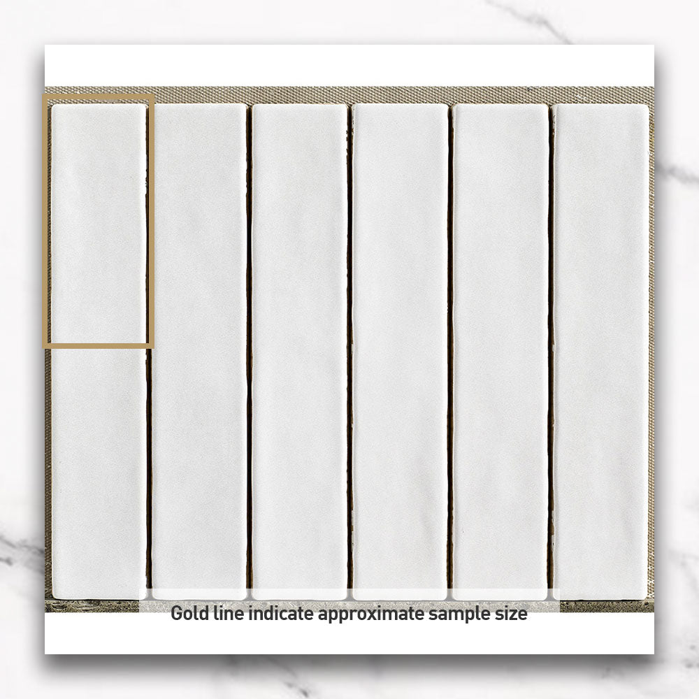 Premium Marrakesh White 250x50 Zellige Matte Subway Tile - Moroccan-Inspired Ceramic Wall & Backsplash Tile for Kitchen, Bathroom, and Shower Renovation