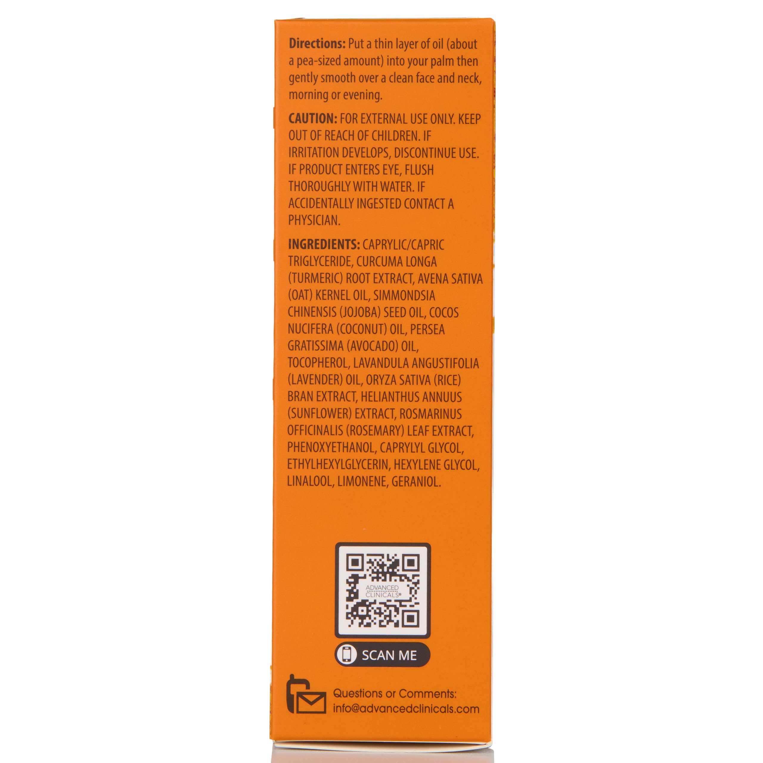Advanced Clinicals Turmeric Oil Facial Serum - Moisturizing Skincare with Rose Extract & Jojoba Oil for Dry Skin, Redness & Blemishes - 1.8 Fl Oz (Pack of 2) - Perfect for Daily Hydration & Evening Skin Repair Routine
