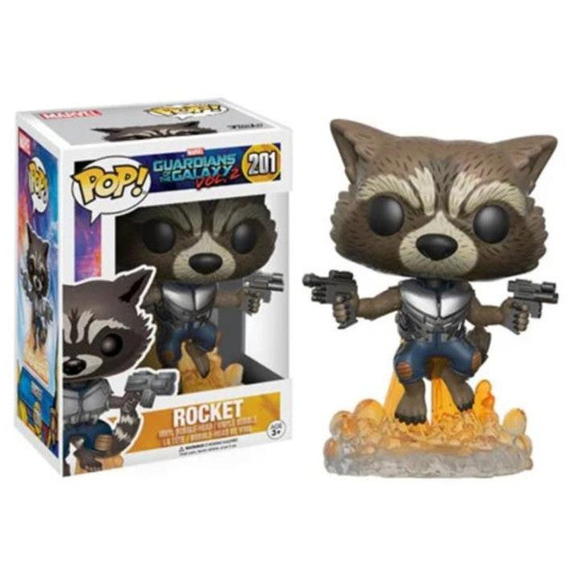 Guardians of the Galaxy Vol. 2 Rocket Raccoon Pop! Vinyl Figure #201 - Funko Pop Collectible for Marvel Fans, Home Decor & Gift Idea