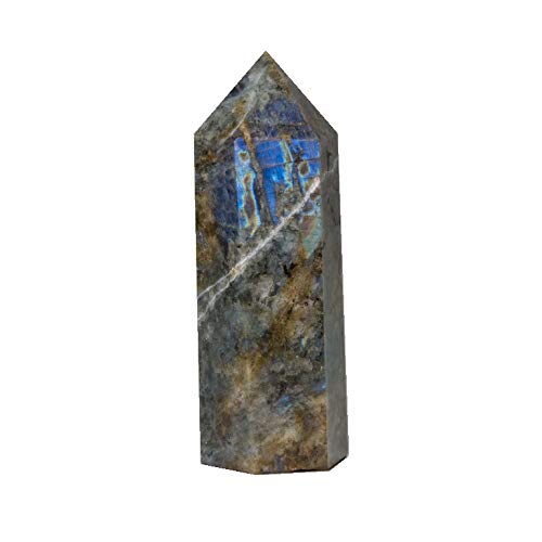 8-Inch Rare Extra Large Natural Labradorite Tower | Huge Quartz Crystal Point Moonstone Gemstone Wand for Meditation, Healing & Home Decor