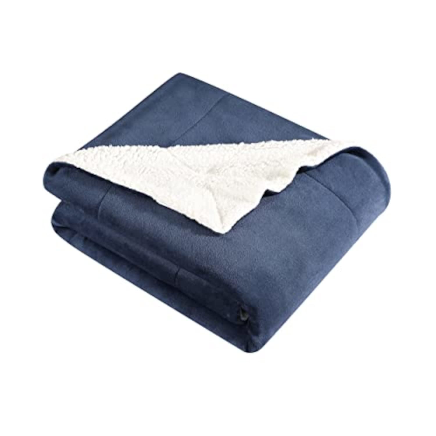 Eddie Bauer Ultra-Plush Reversible Sherpa Fleece Throw Blanket - Soft & Cozy Twin Size Blue Blanket for Bed, Couch, Sofa, Living Room, Office & Travel - Warm Winter Home Decor Gift