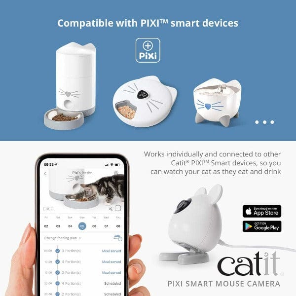Catit PIXI Smart Mouse Camera for Cats - Interactive Toy with Motion Sensor & LED Light - Play & Exercise for Indoor Cats - Perfect for Boredom & Weight Control