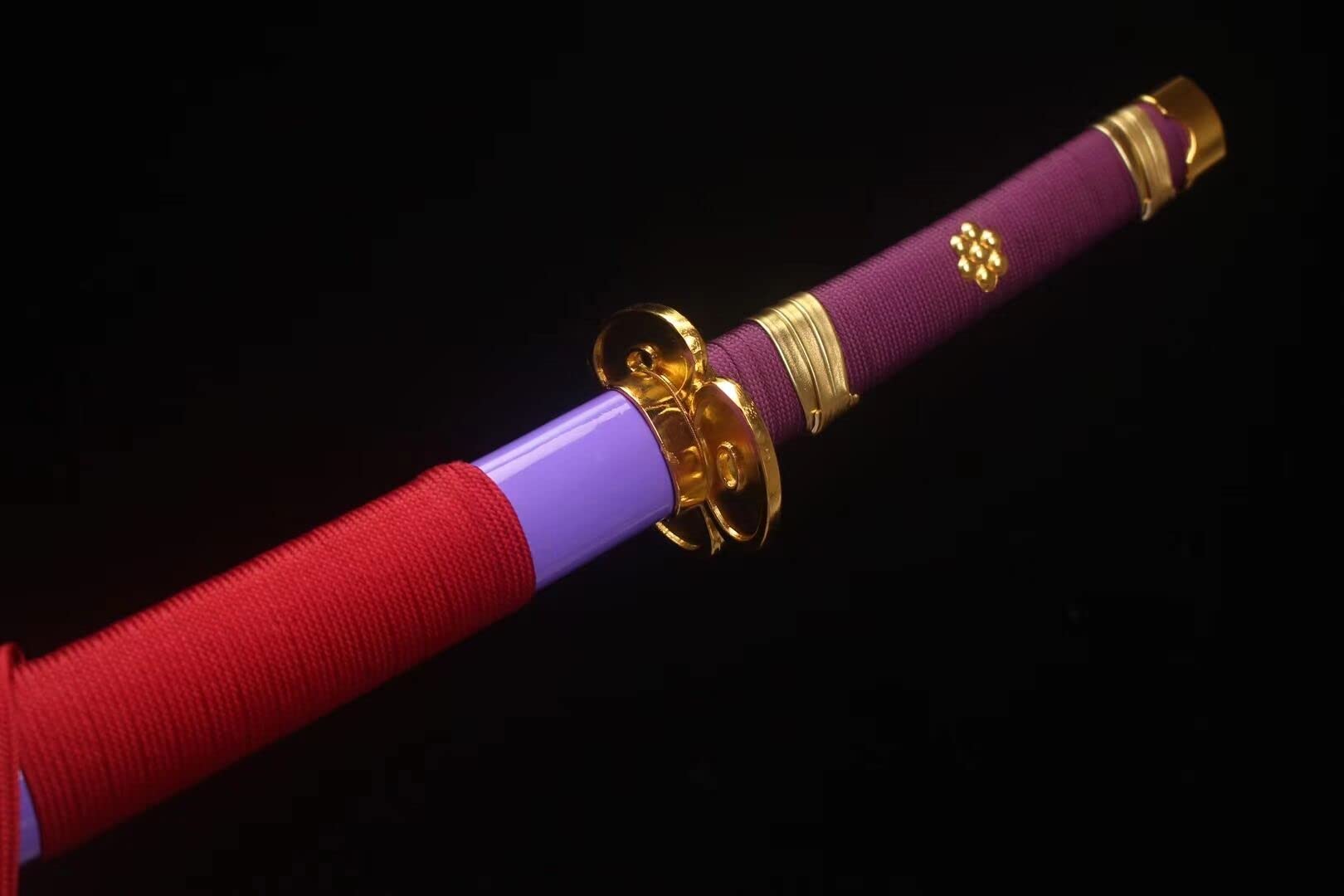 Roronoa Zoro Enma Katana - Handmade 1045 Carbon Steel Black Red Blade Full Tang Japanese Anime Sword - Sharp One Piece Cosplay Weapon for Collectors & Anime Fans | Perfect for Cosplay, Display, and Martial Arts Training