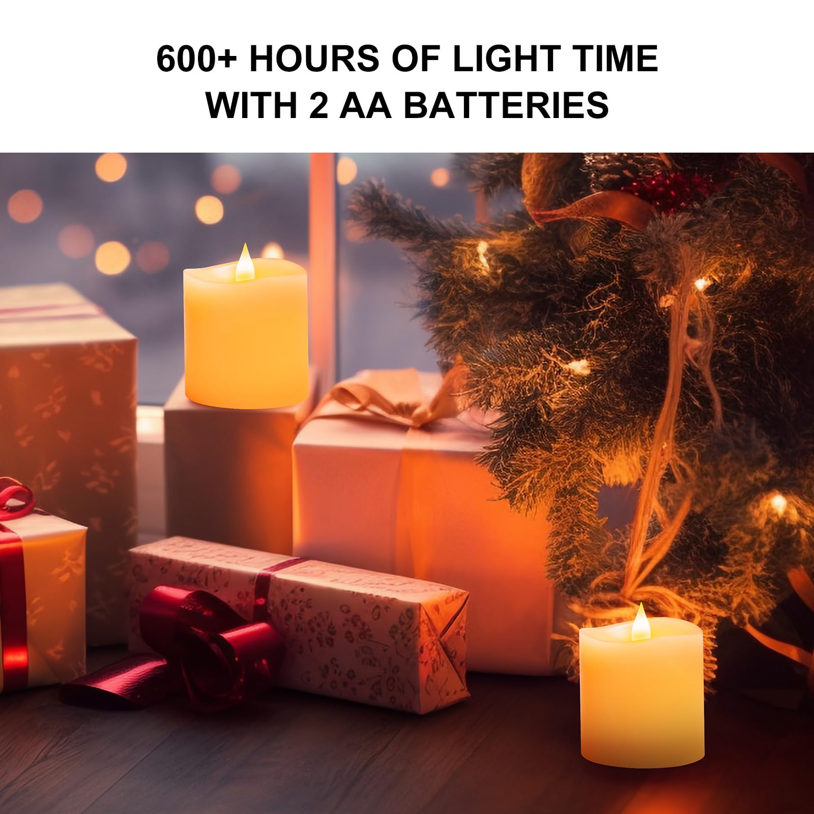 3x3 Inch Flameless LED Candles Set of 2 - Battery Operated Pillar Candles with Realistic Flickering Effect & Timer, Remote Control - Perfect for Wedding Centerpieces, Holiday Decor, Home Ambiance Lighting (Ivory)