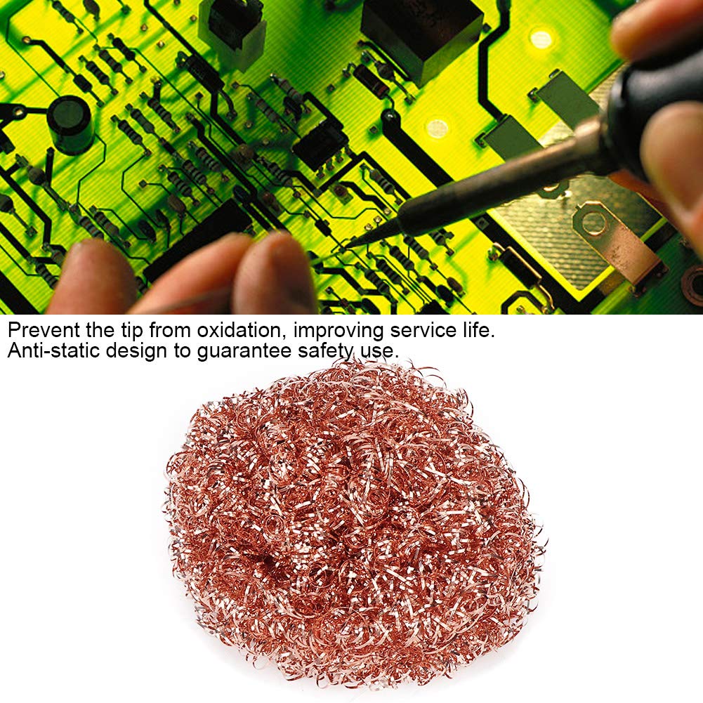2Pcs Copper Tip Cleaner for Soldering Iron - Ball Type Solder Wire Cleaning Tool for Electronics Repair, DIY Projects & Jewelry Making