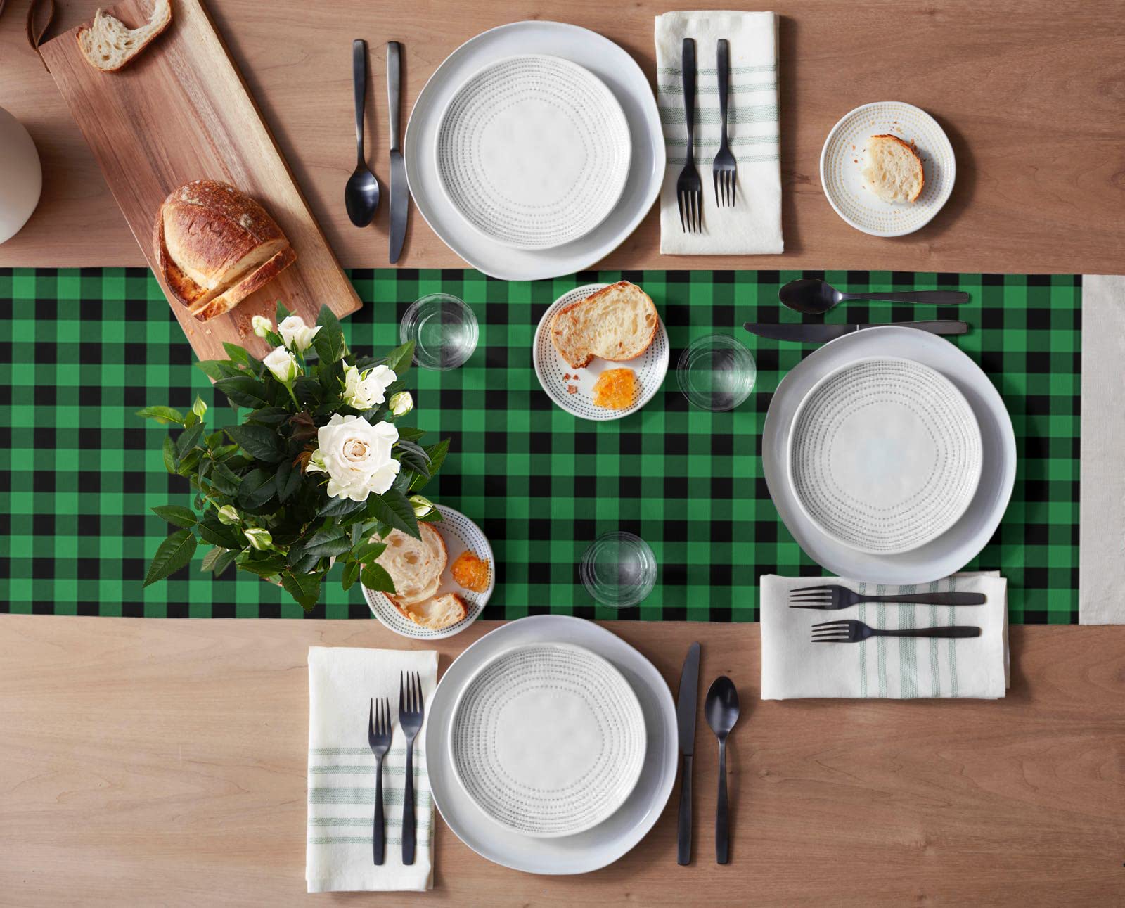 Irish Clover Table Runners 13x70 Inches - St. Patrick's Day Green Lattice Table Linens for Round, Kitchen, Coffee & Dining Tables - Washable & Durable for Home Decor, Parties & Holiday Celebrations