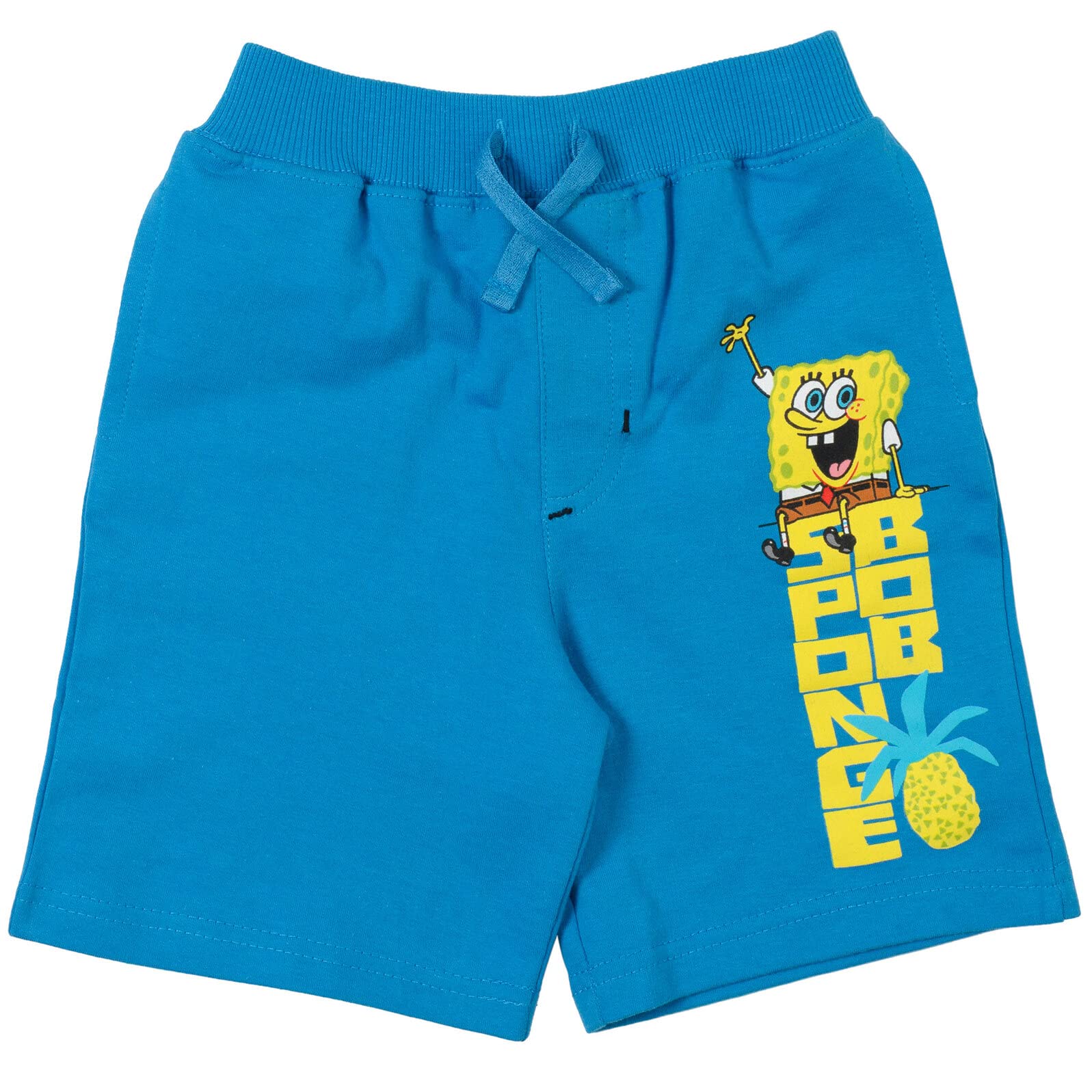 SpongeBob SquarePants Cartoon French Terry Cotton 2-Pack Casual Shorts for Men - Comfortable Lounge & Sleepwear for Home, Beach, and Vacation
