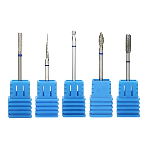 B Blesiya 5Pcs Tungsten Steel Nail Drill Bits Set - 3/32’’ Professional Nail Art Grinding Barrel Heads for Manicure & Pedicure Tools Kit | Perfect for Salon, Home & DIY Nail Care
