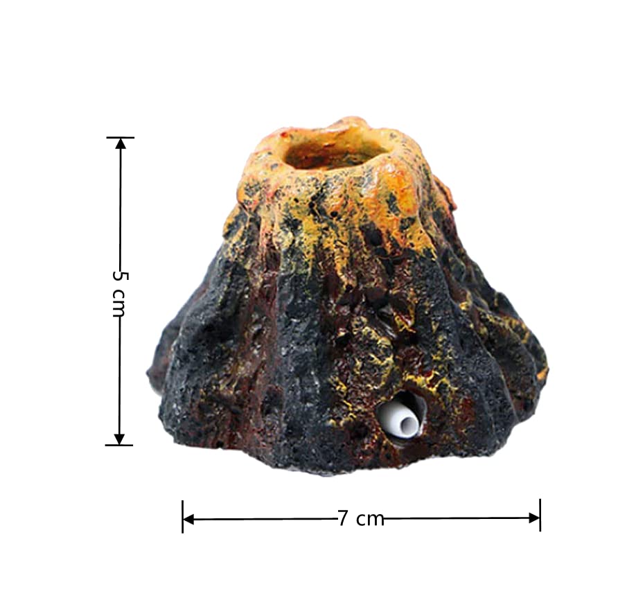 Toukeroum Fish Tank Volcano Decor with Air Bubble Stone - Underwater Aquarium Ornament for Oxygenation | Perfect for Tropical Fish Tanks, Betta Bowls & Aquatic Decorations