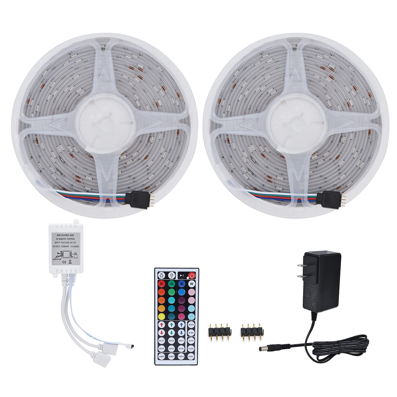 Hyuduo 10m/32.4ft LED Waterproof RGB Light Strip with 44-Key Remote - 5050 Color Changing Tape Lights for Bedroom, Wedding & Party Decor (US Plug 100-240V) - Perfect for Home Lighting, DIY Projects & Holiday Decorations