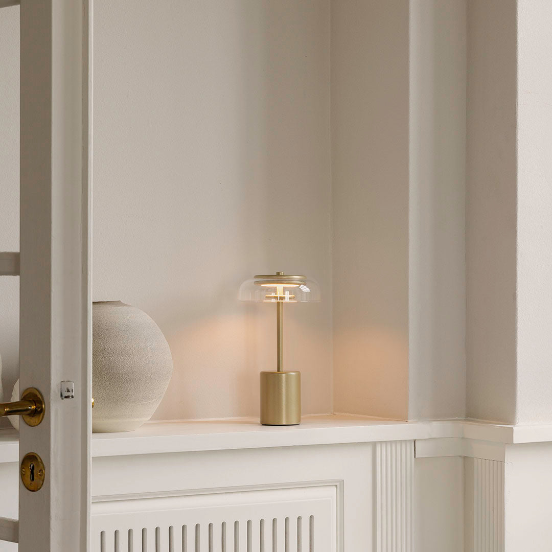 Blossi Mini Portable Table Lamp - USB Rechargeable Night Light for Bedroom, Desk, Nursery, Travel | Warm White LED, Dimmable, Battery Operated | Perfect for Reading, Relaxing, Decor