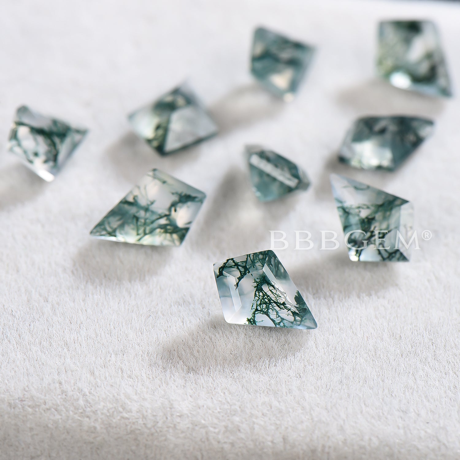 Wholesale Natural Moss Agate Faceted Beads - Kite Cut Green Agate Gemstones for Jewelry Making & DIY Crafts | Perfect for Necklaces, Bracelets & Earrings