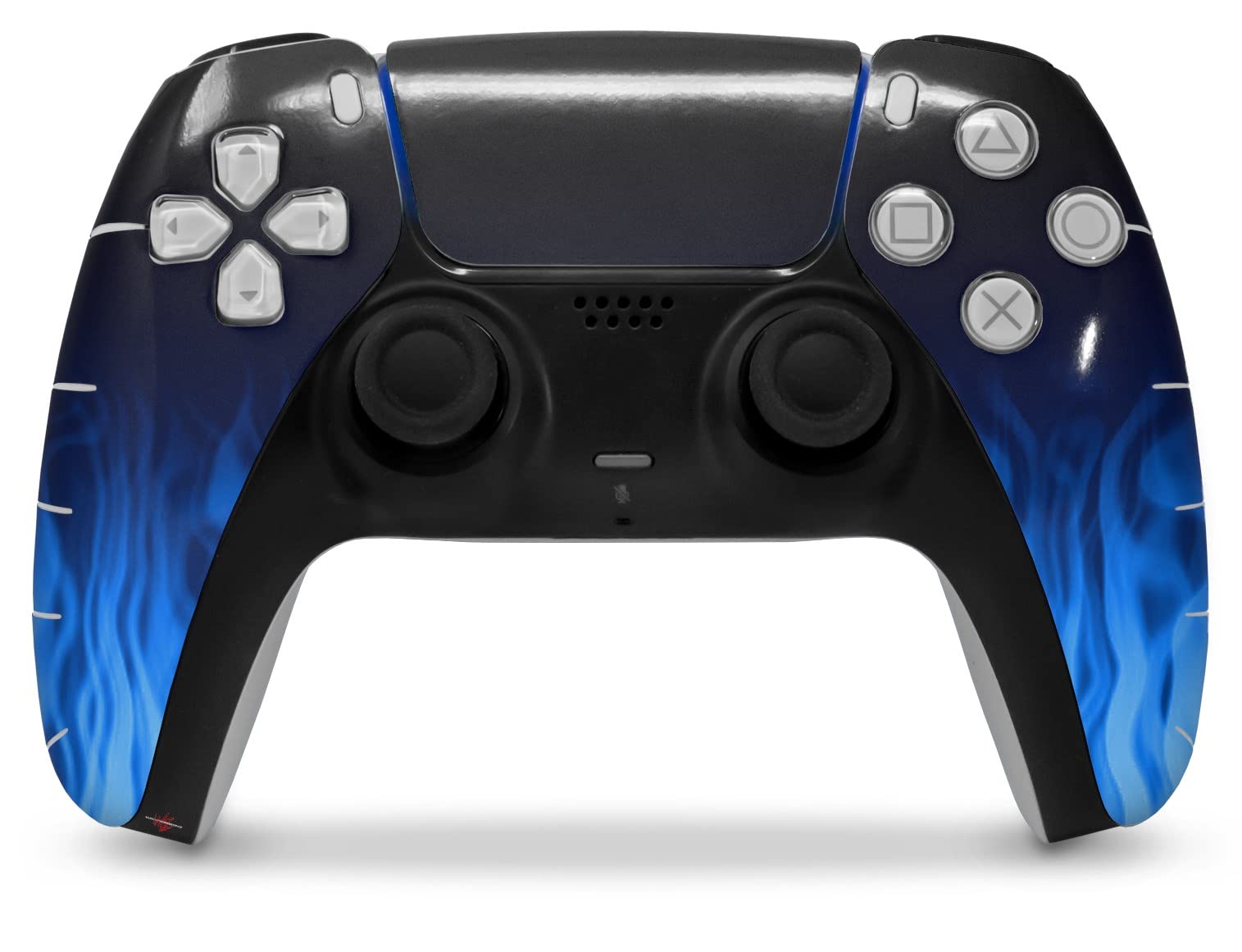PS5 DualSense Controller Skin Wrap - Fire Blue for Gaming & Protection