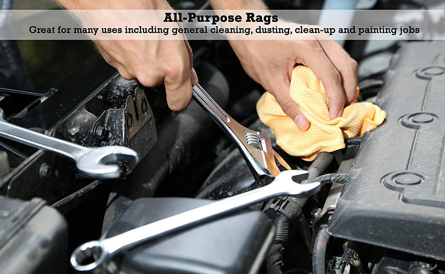 Premium Cotton Nylon Shop Rags - Heavy Duty Cleaning Towels & Wiping Cloths (50 LB Bulk Bale) - Ideal for Automotive, Industrial & Household Cleaning Tasks